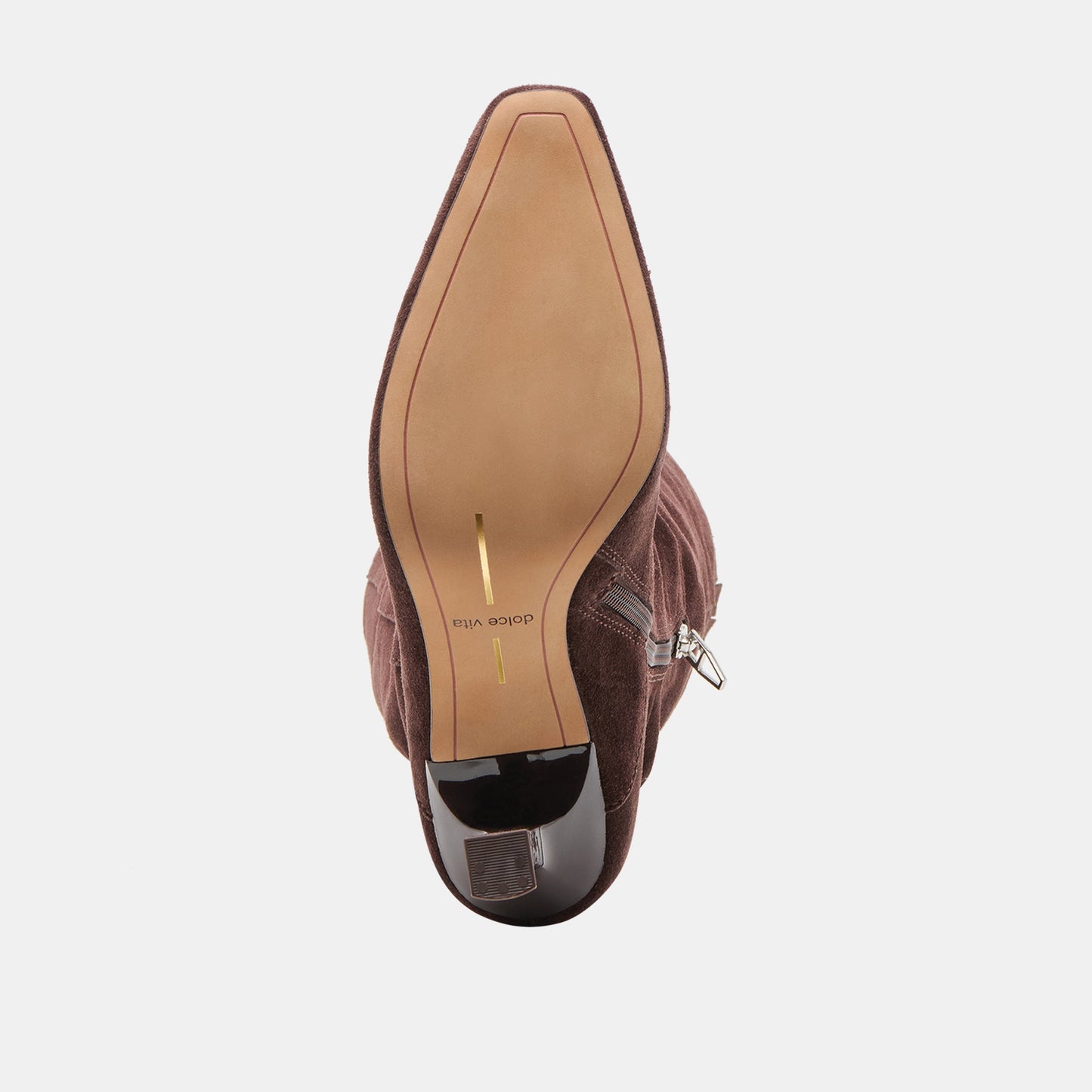 Lousa Mahogany Suede Wide Calf Boots