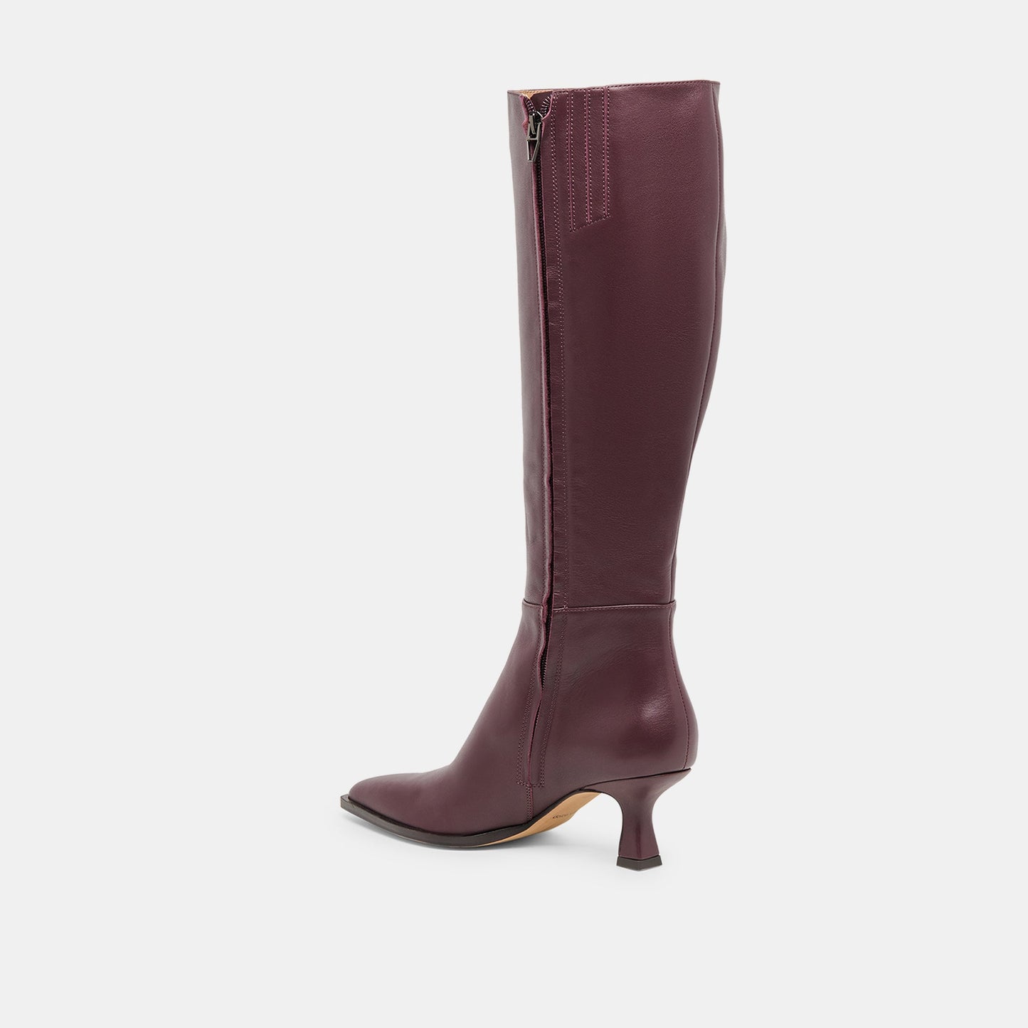 Auggie Wine Leather Wide Calf Boots