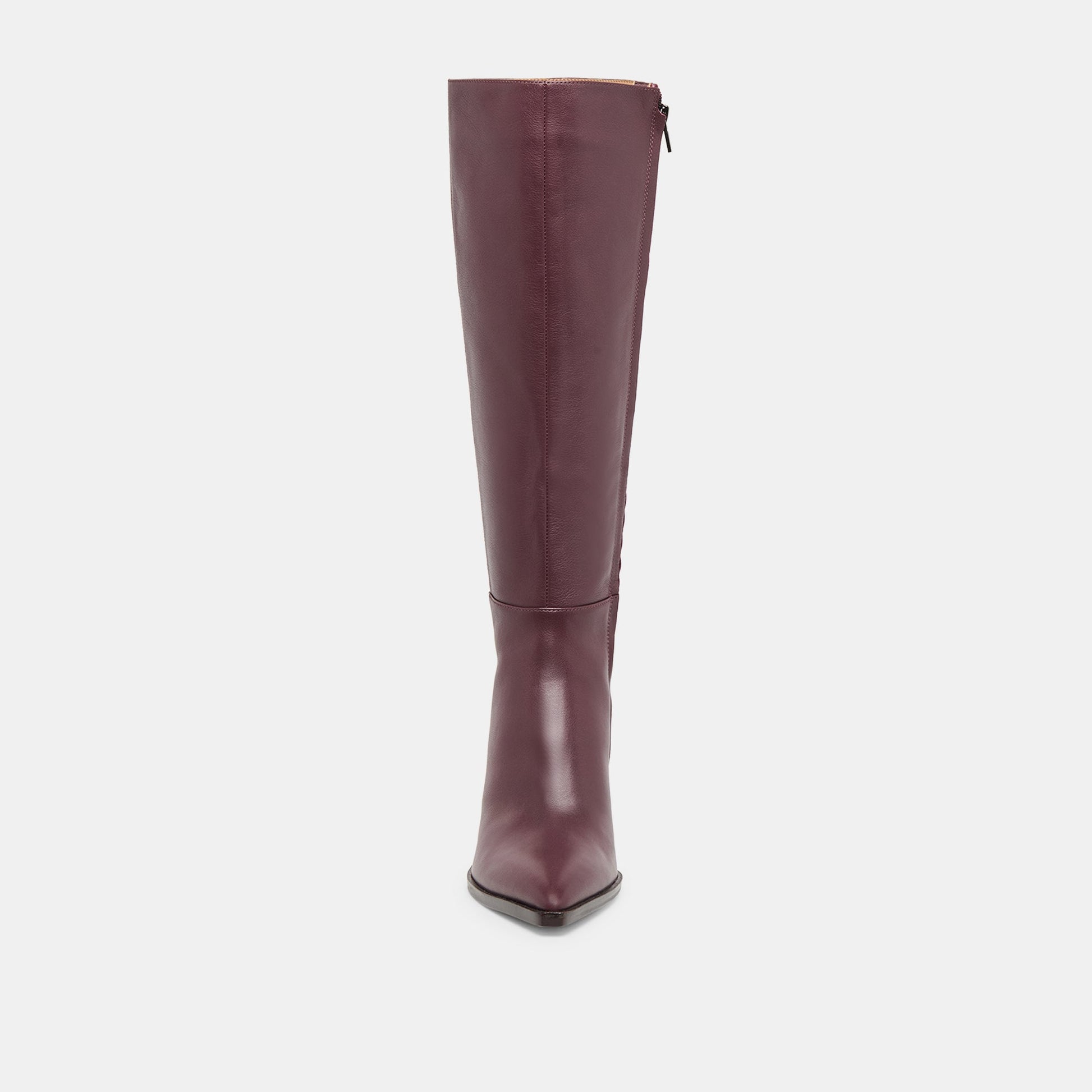 Auggie Wine Leather Wide Calf Boots