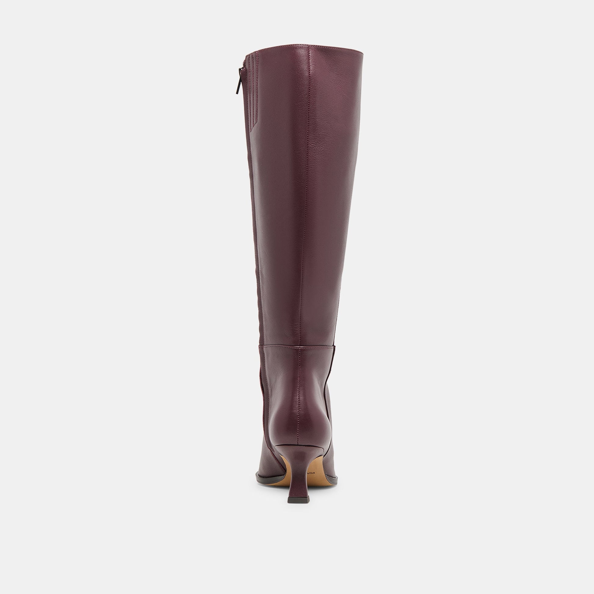 Auggie Wine Leather Wide Calf Boots