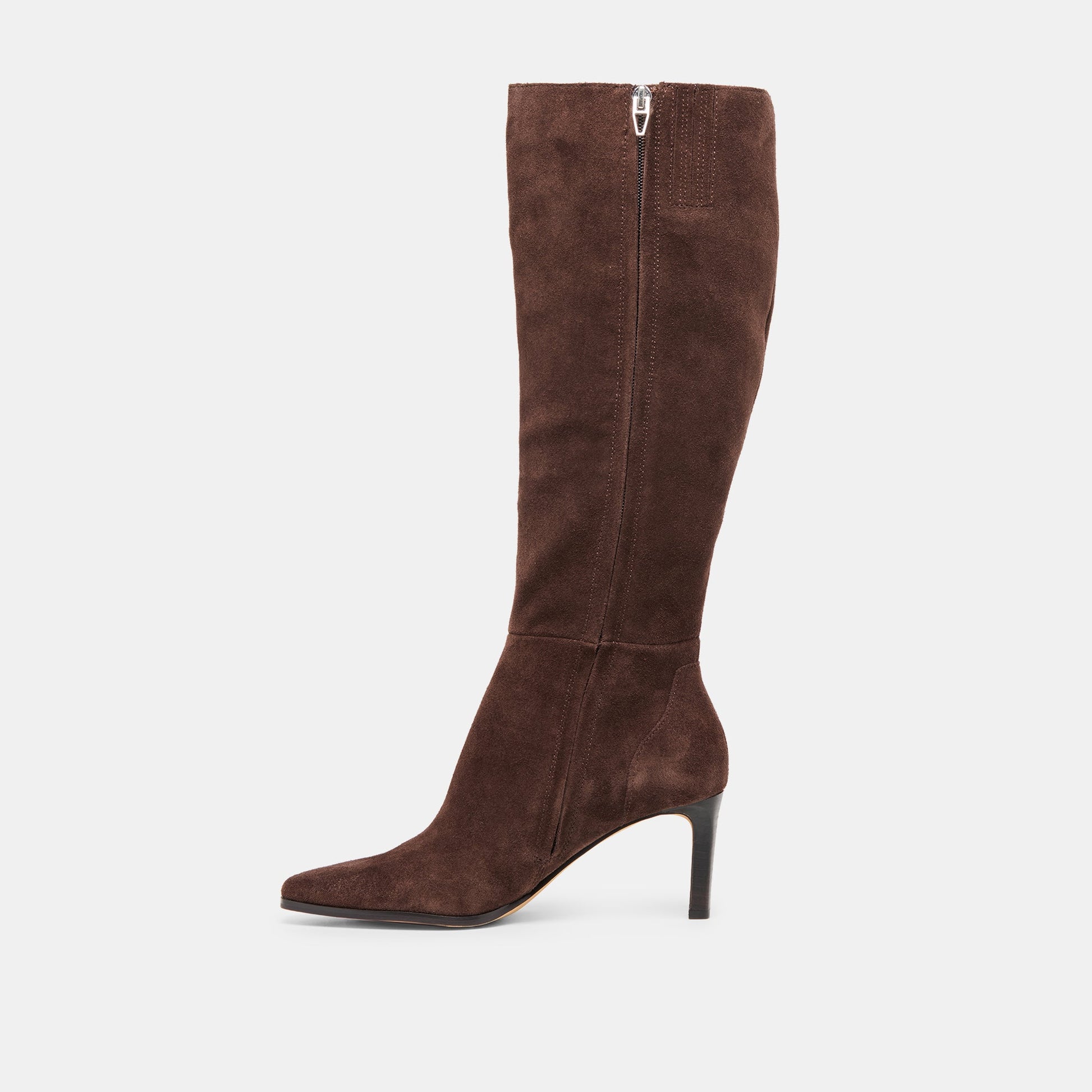 Emmi Dk Brown Suede Wide Calf Boots