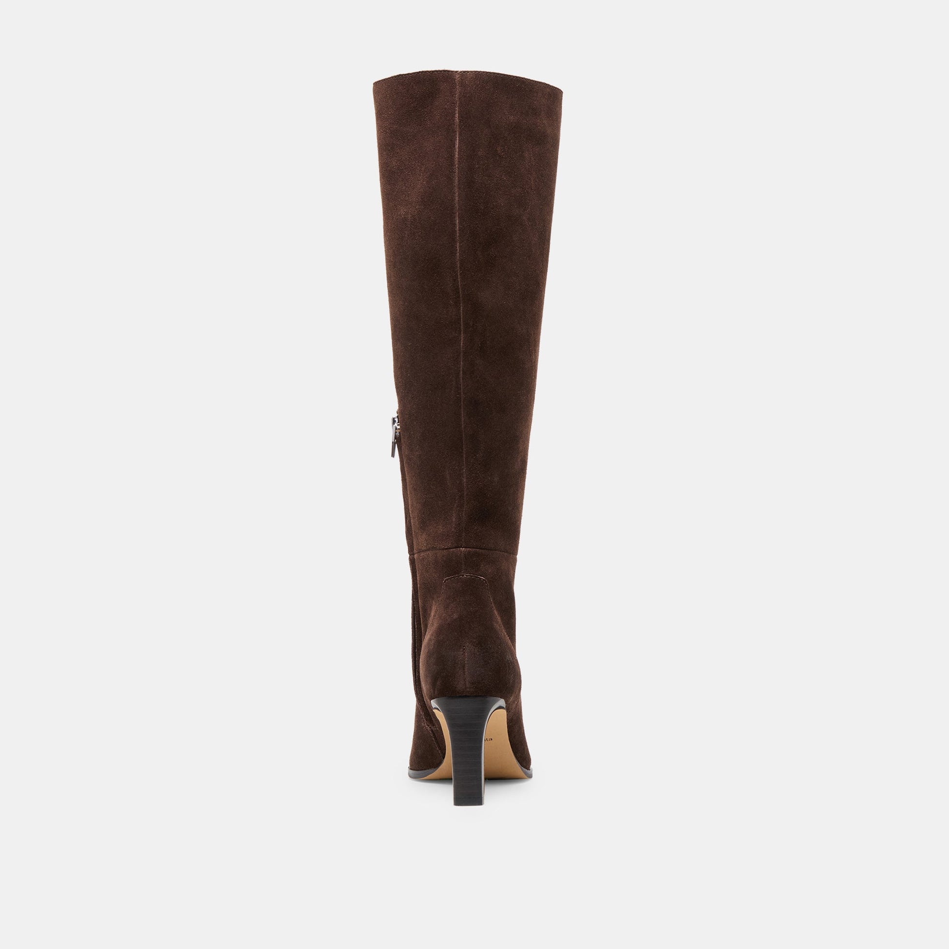 Emmi Dk Brown Suede Wide Calf Boots
