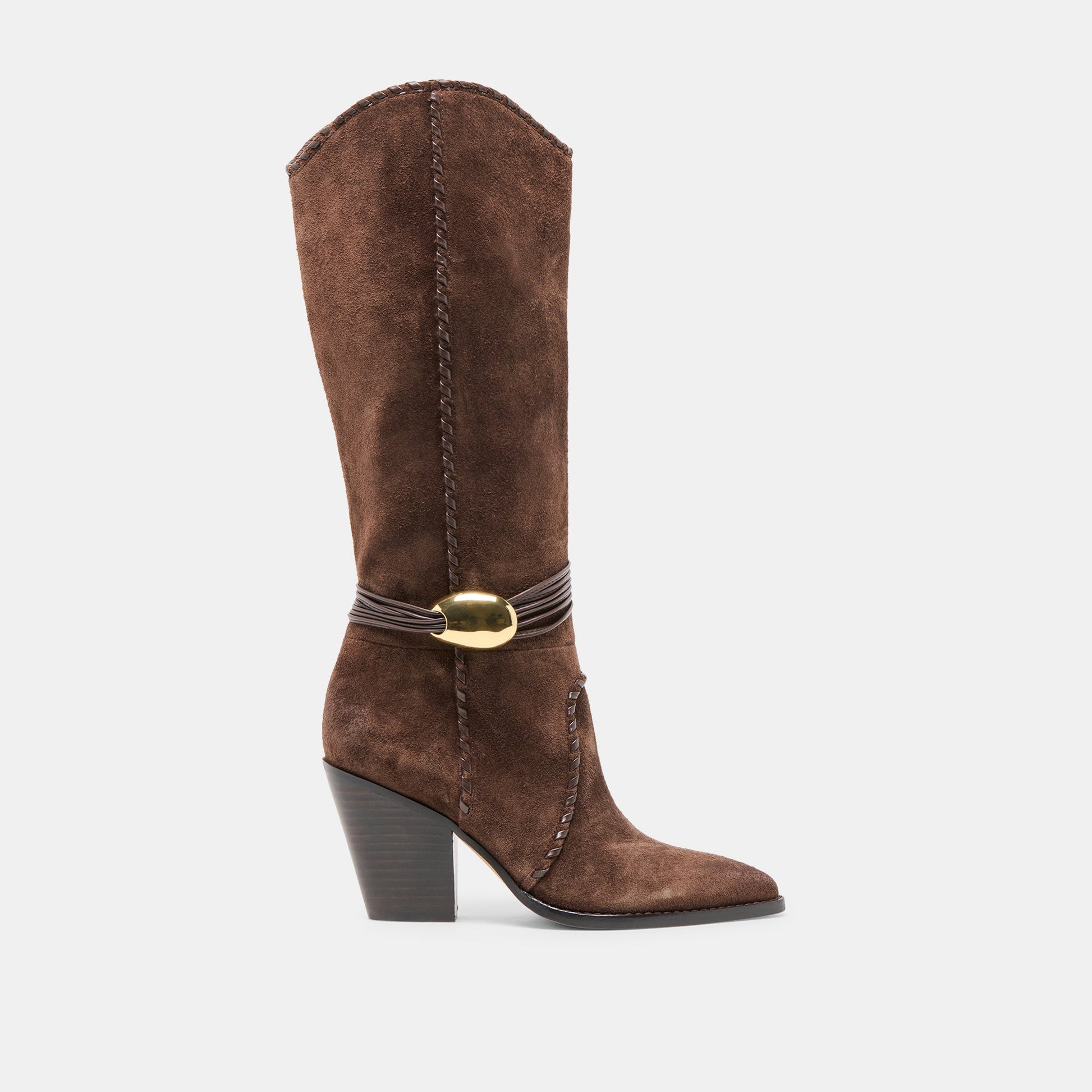 Jody Dk Brown Suede Wide Calf Boots