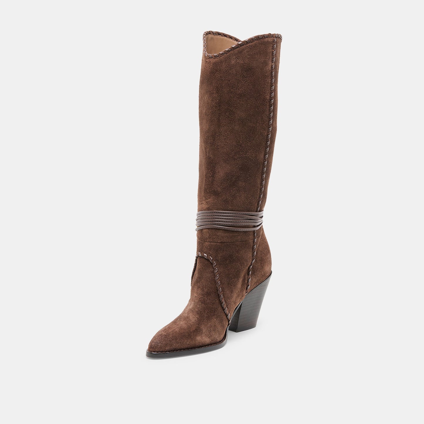 Jody Dk Brown Suede Wide Calf Boots