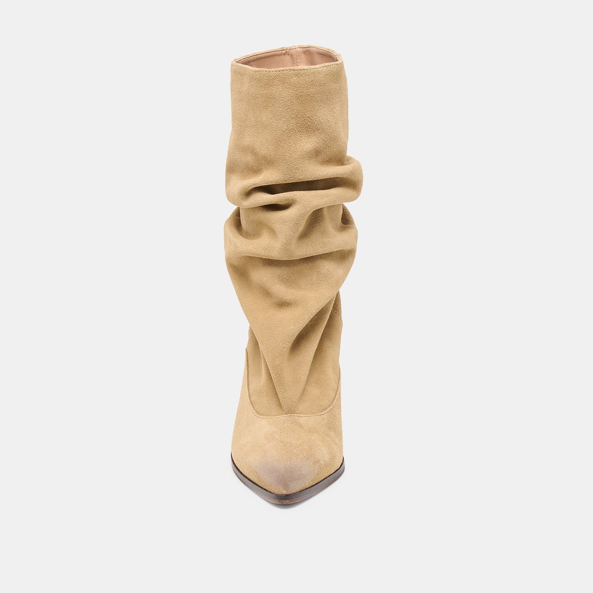Talina Dk Taupe Suede Wide Calf Boots