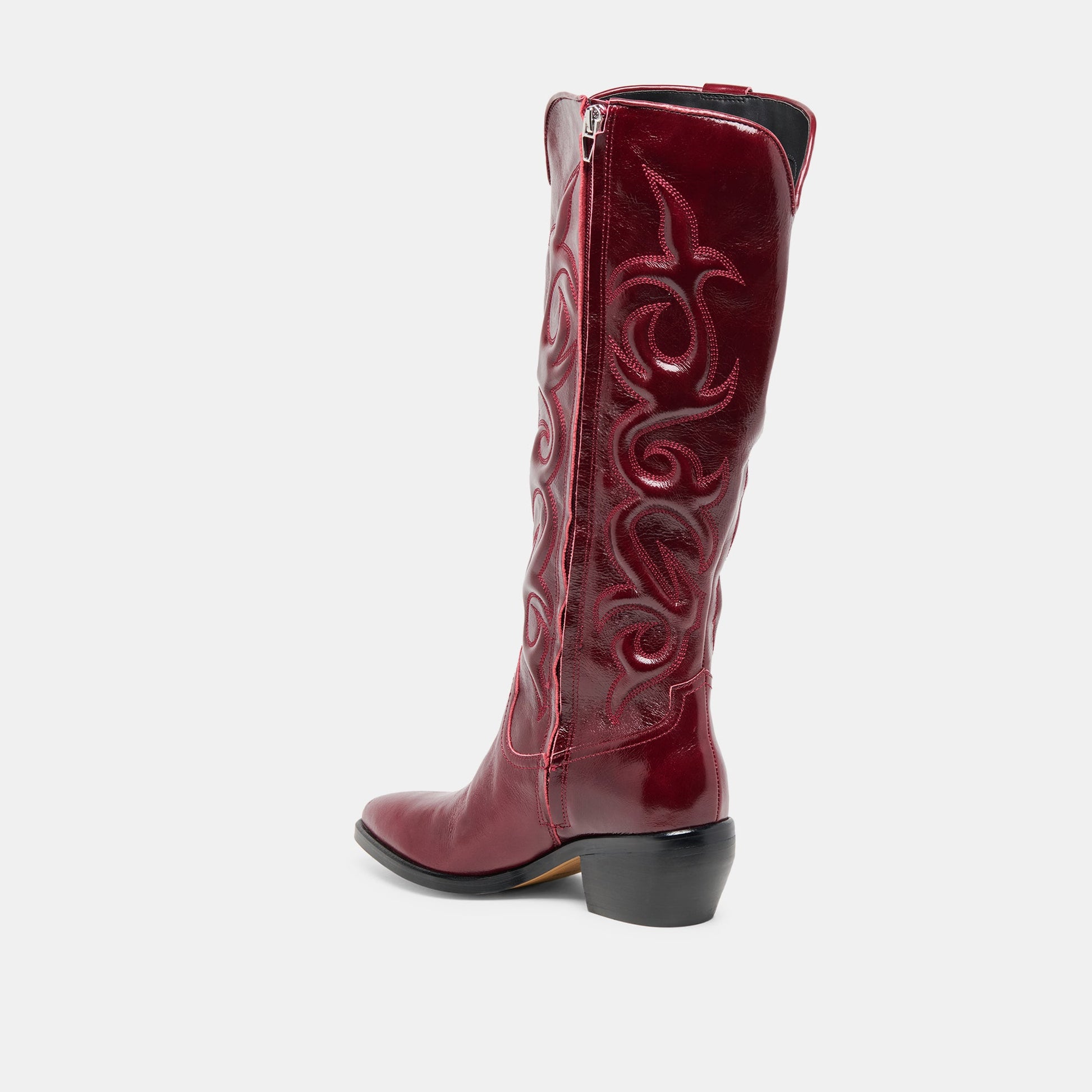 Mirla Oxblood Leather Wide Calf Boots