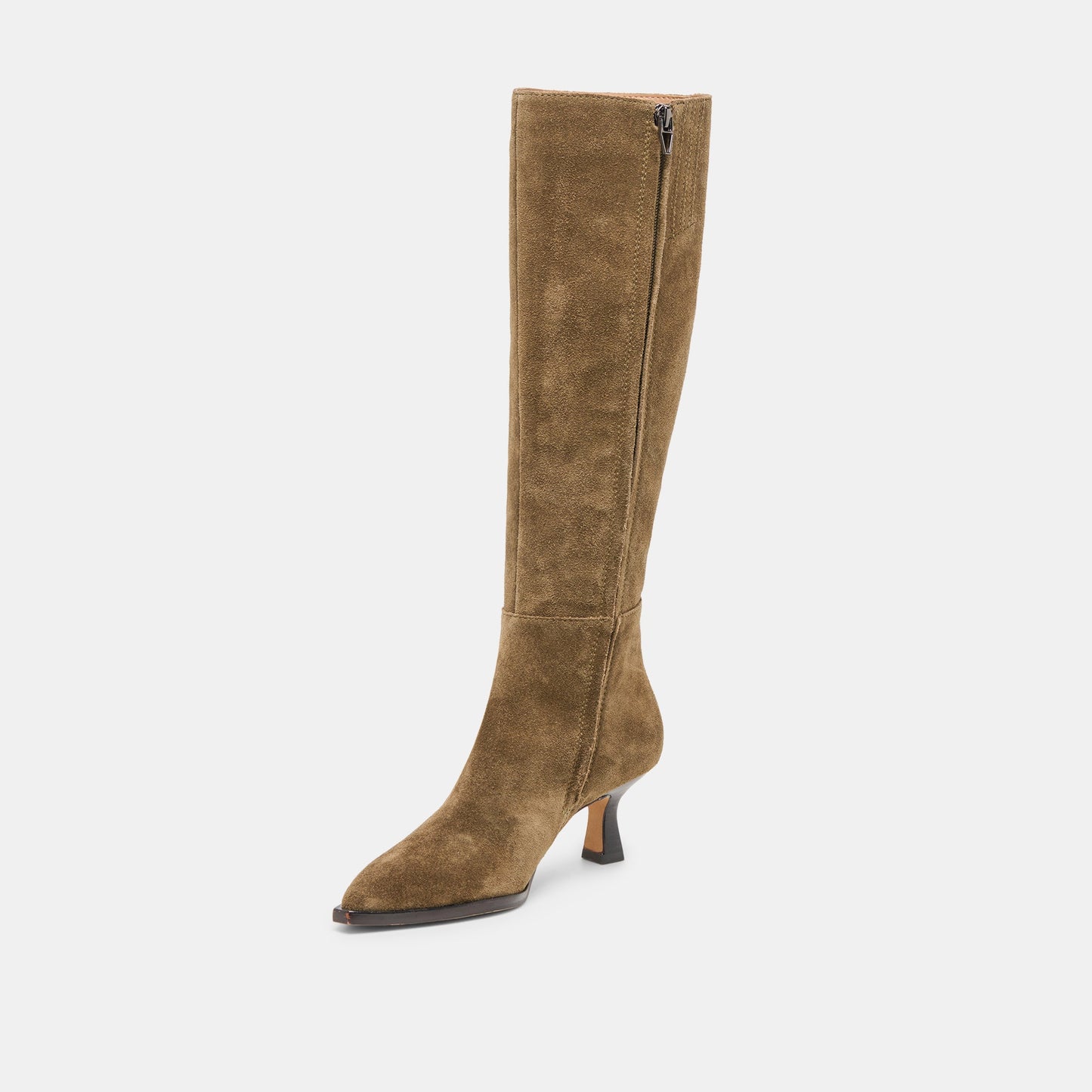 Auggie Olive Suede Wide Calf Boots