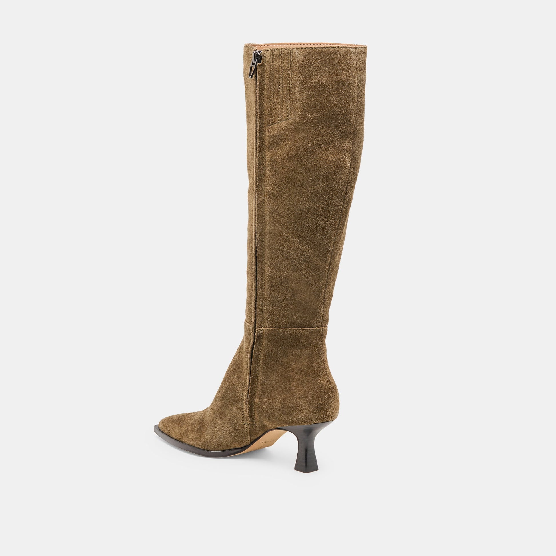 Auggie Olive Suede Wide Calf Boots