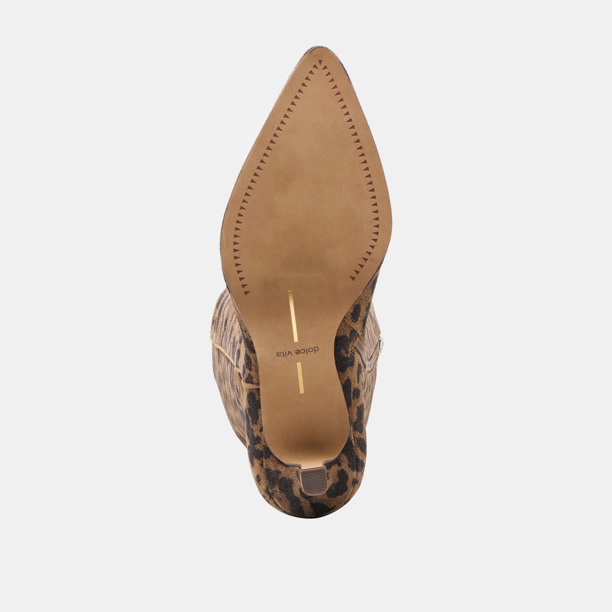 Aldy Brown Leopard Printed Suede Wide Calf Boots