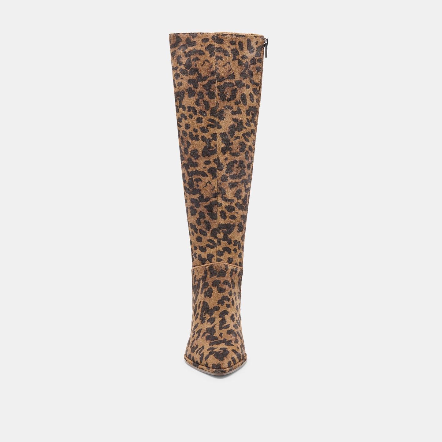 Aldy Brown Leopard Printed Suede Wide Calf Boots