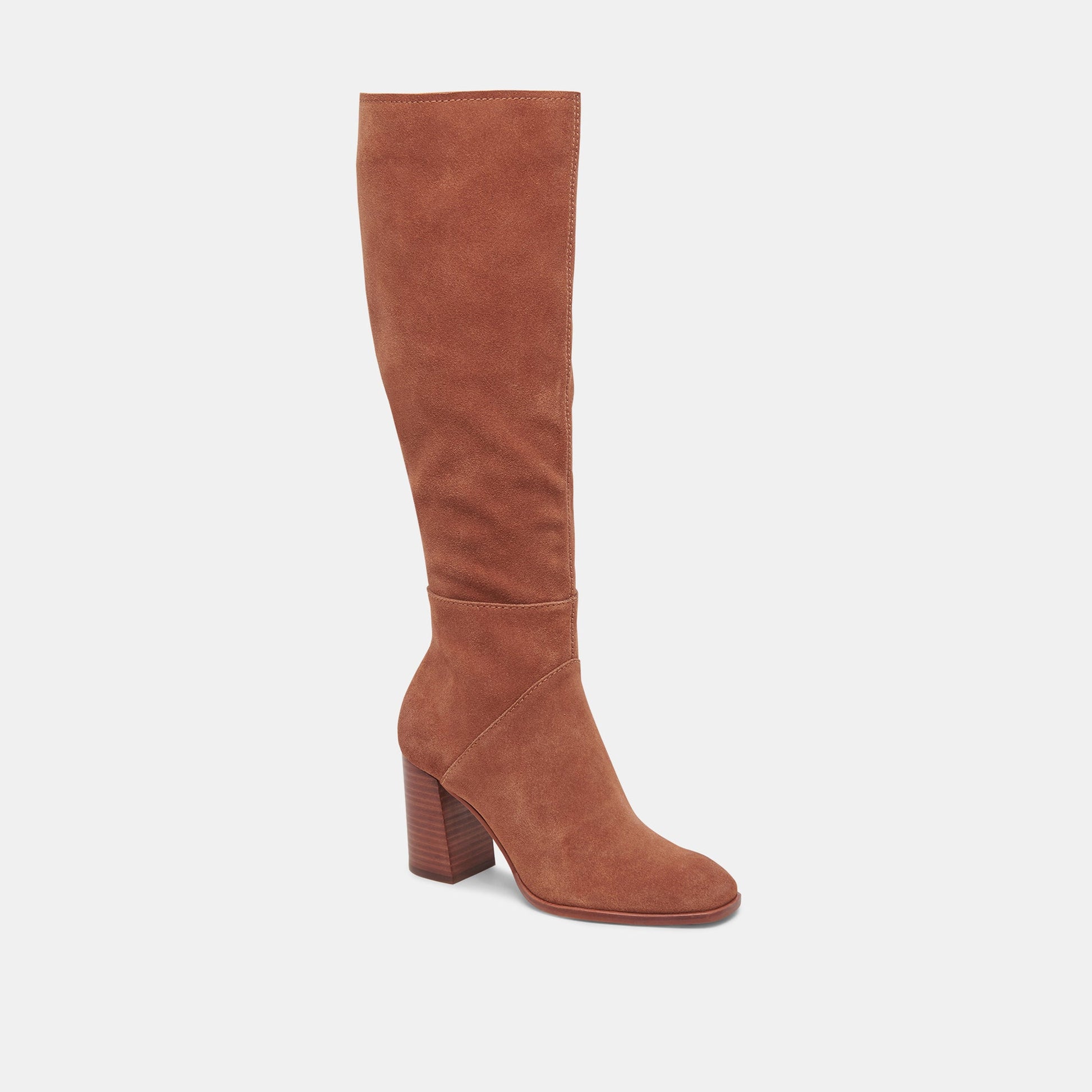 FYNN Wide Calf Boots DK Brown Suede | Brown Suede Knee-High Boots
 – Dolce Vita