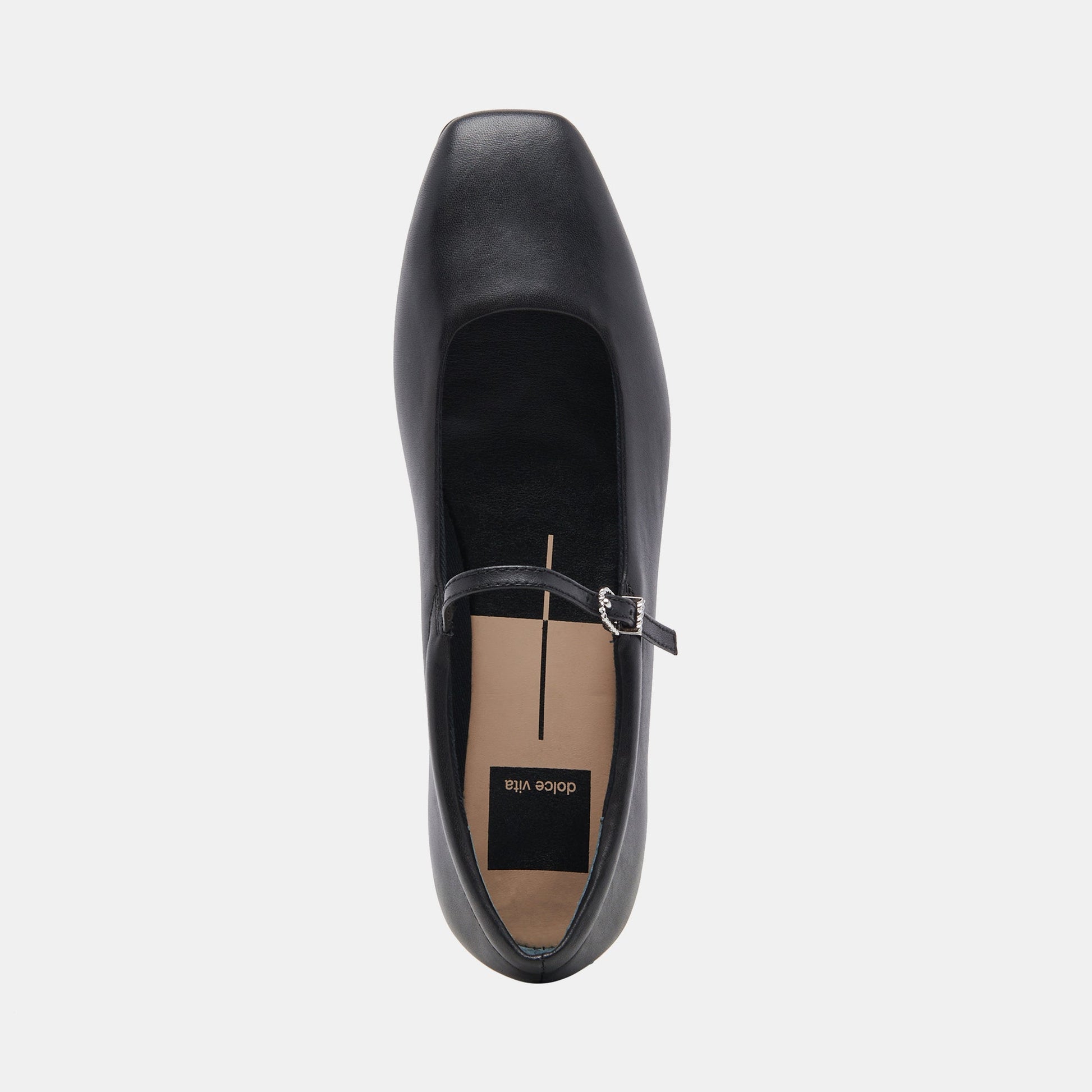Reyes Black Leather Ballet Flats
