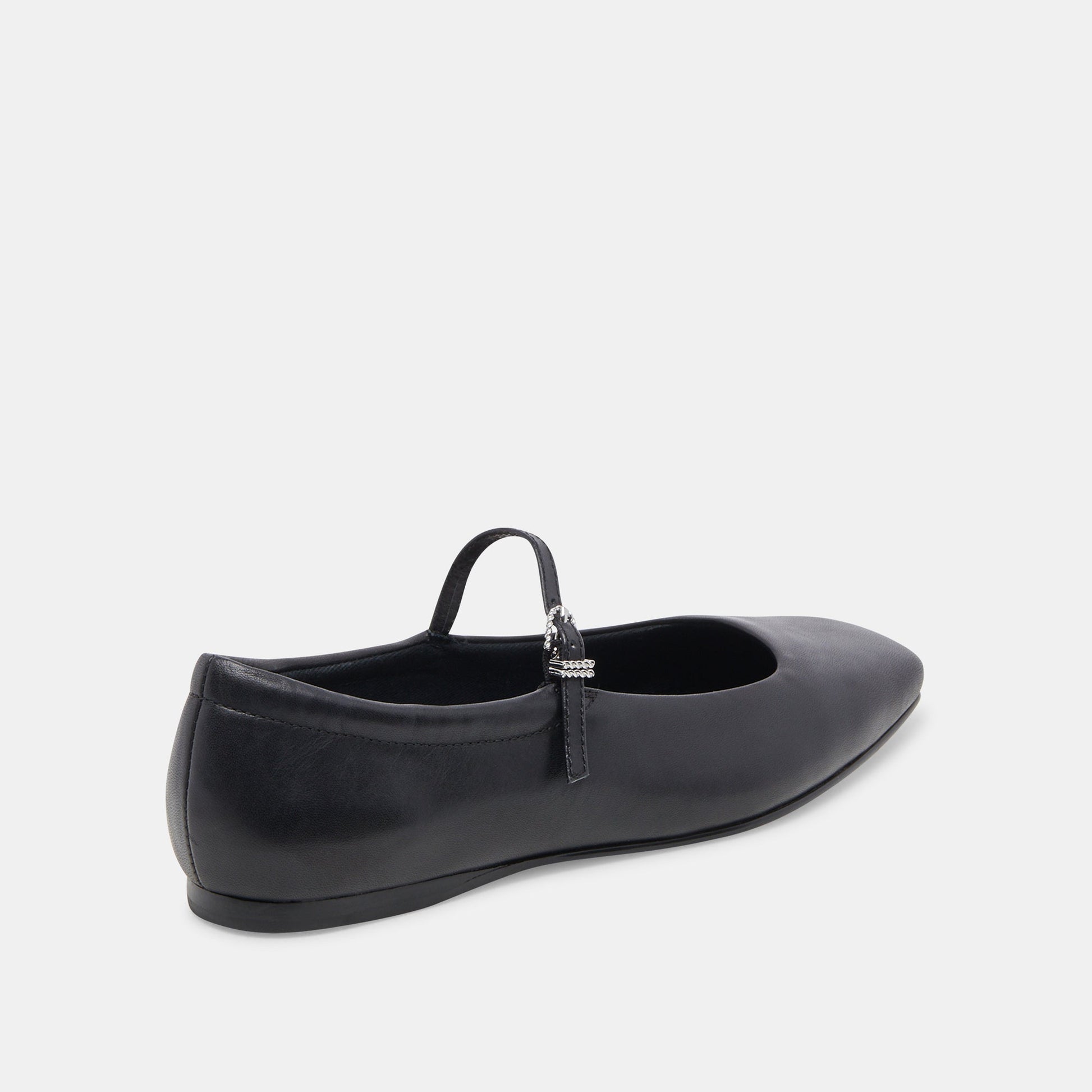 Reyes Black Leather Ballet Flats