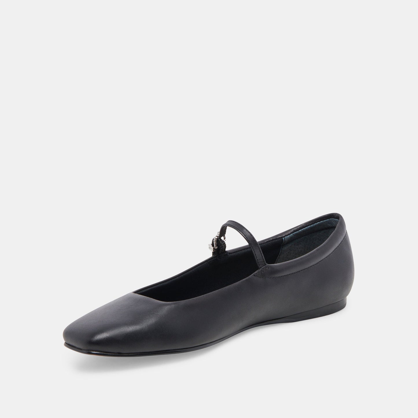 Reyes Black Leather Ballet Flats