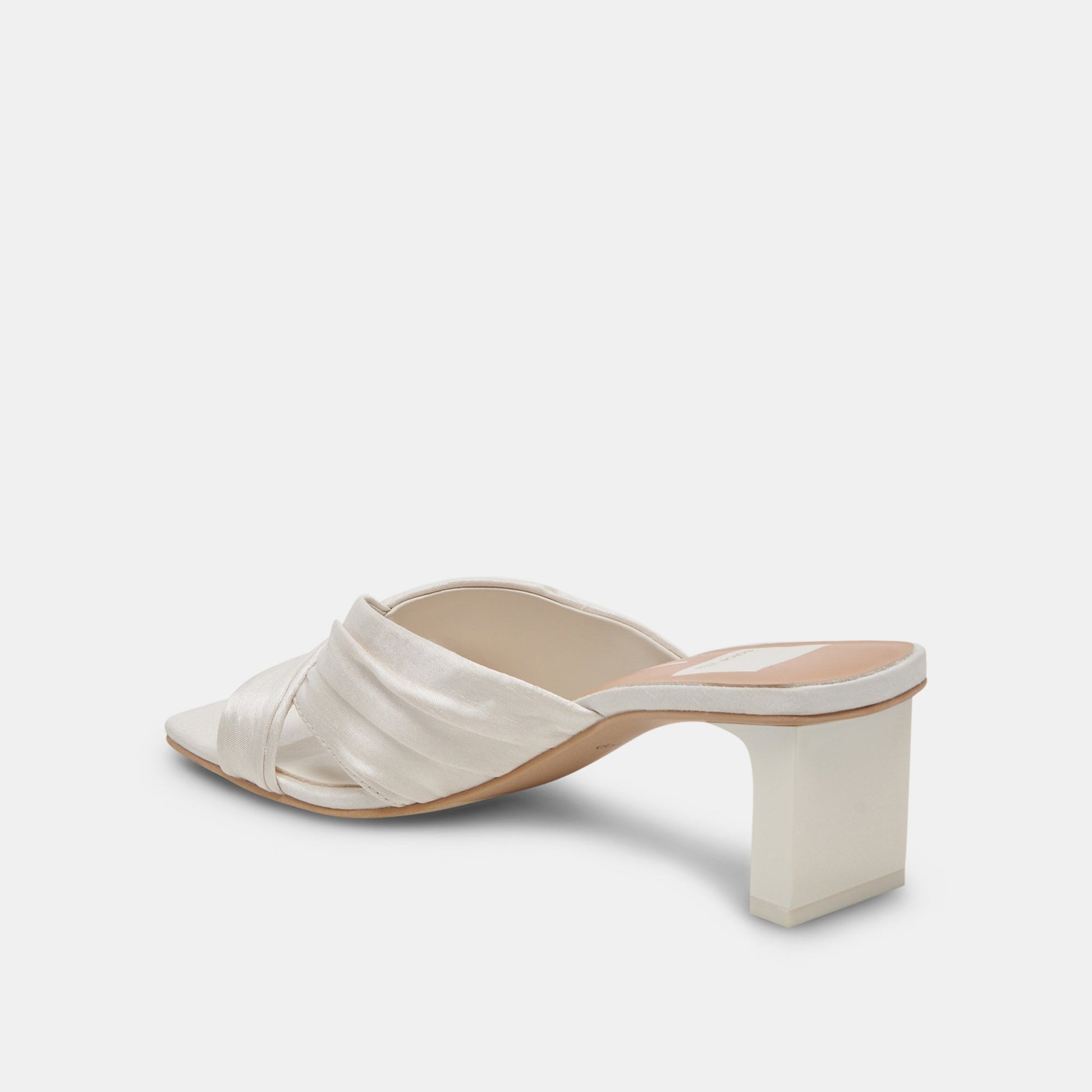 CARLAN HEELS OFF WHITE SILK
 – Dolce Vita