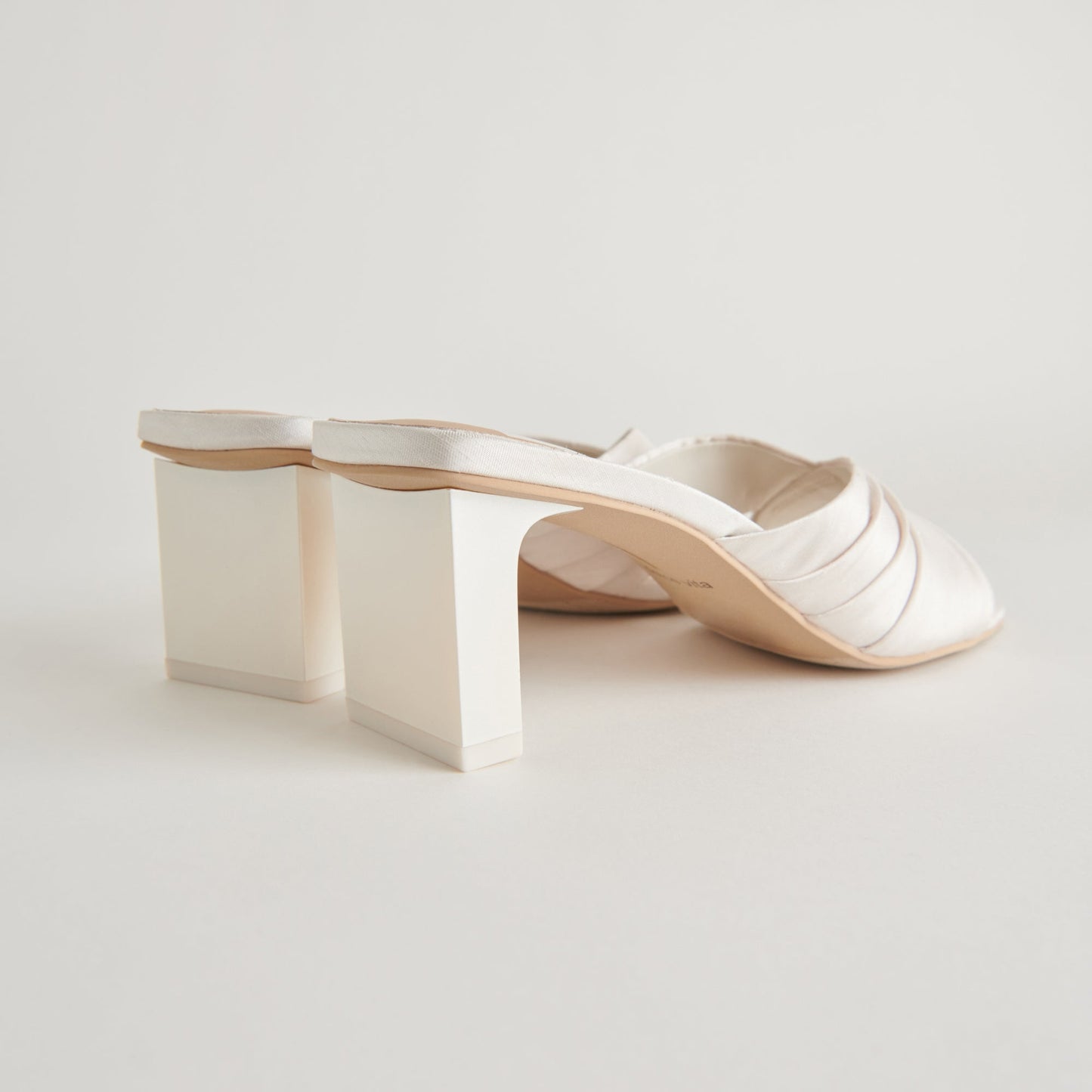 CARLAN HEELS OFF WHITE SILK
 – Dolce Vita