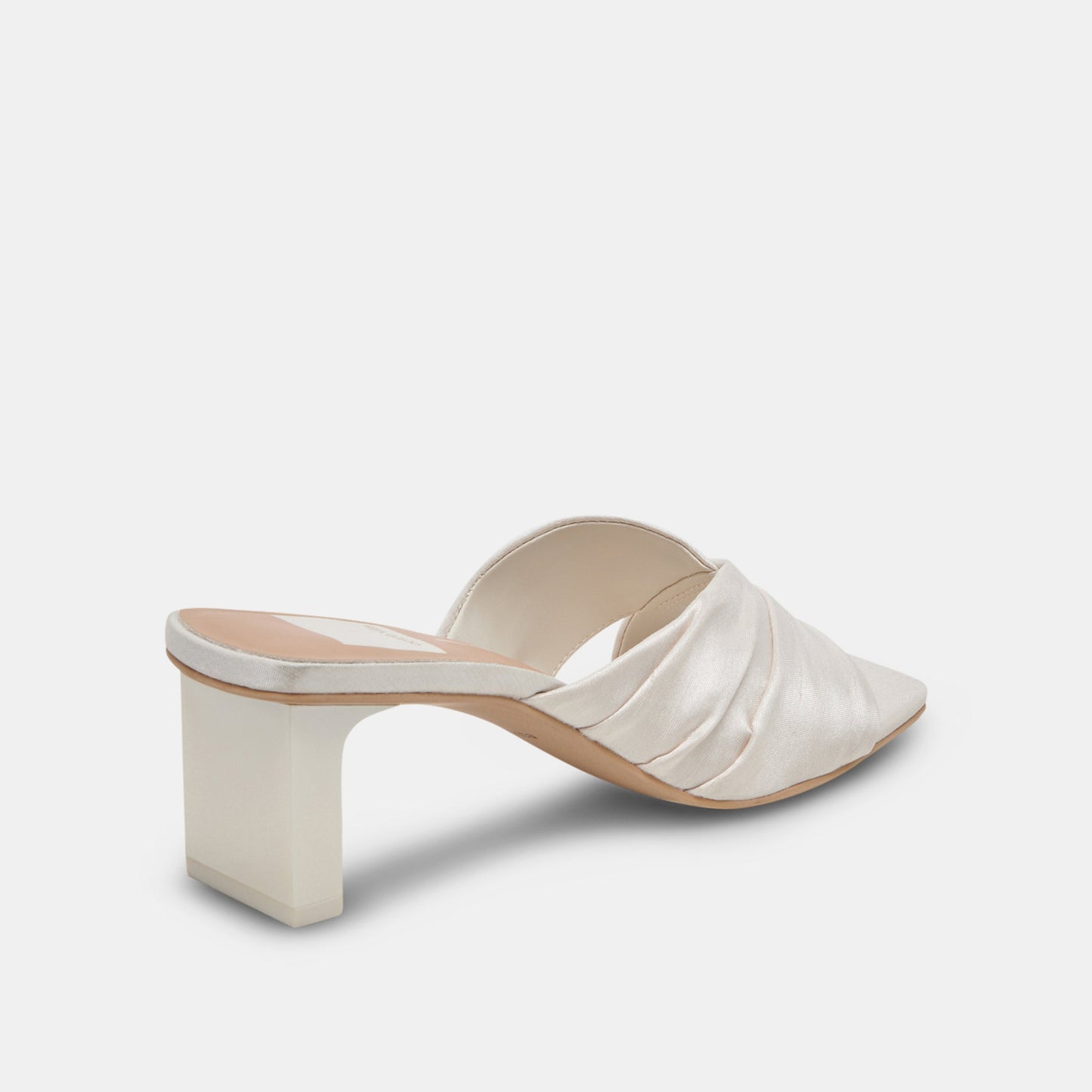 CARLAN HEELS OFF WHITE SILK
 – Dolce Vita