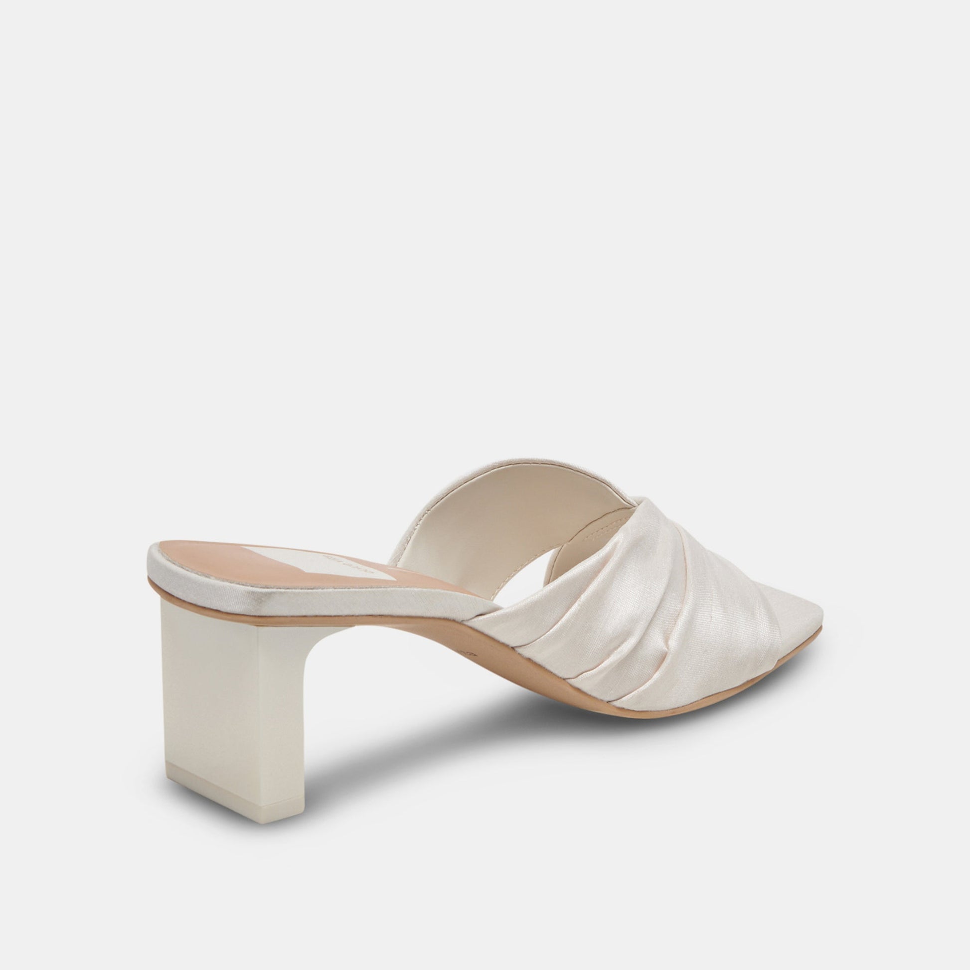 CARLAN HEELS OFF WHITE SILK
 – Dolce Vita