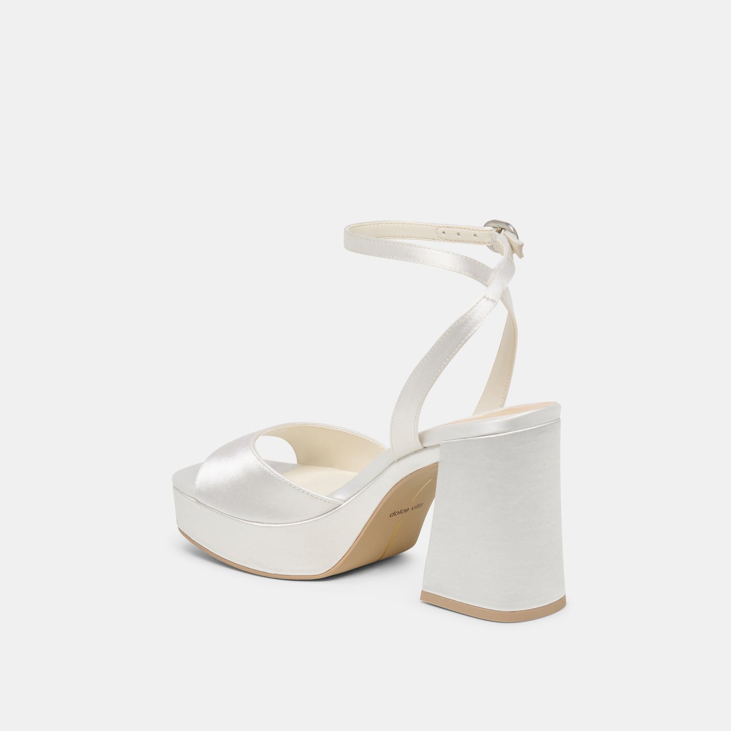 Felica White Satin Heels