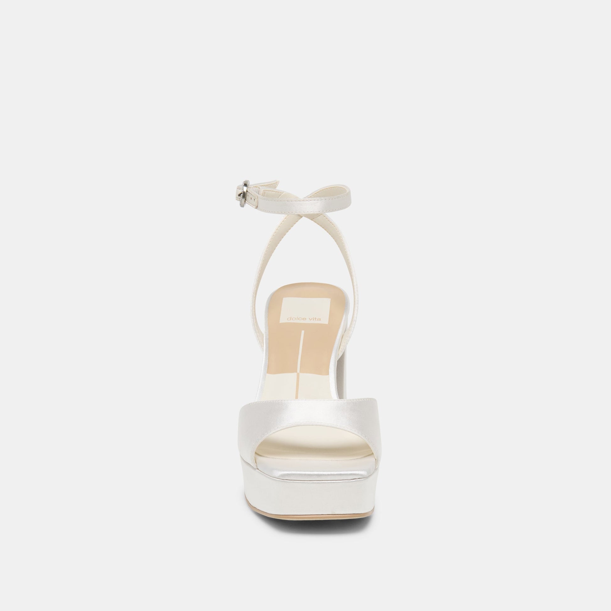 Felica White Satin Heels