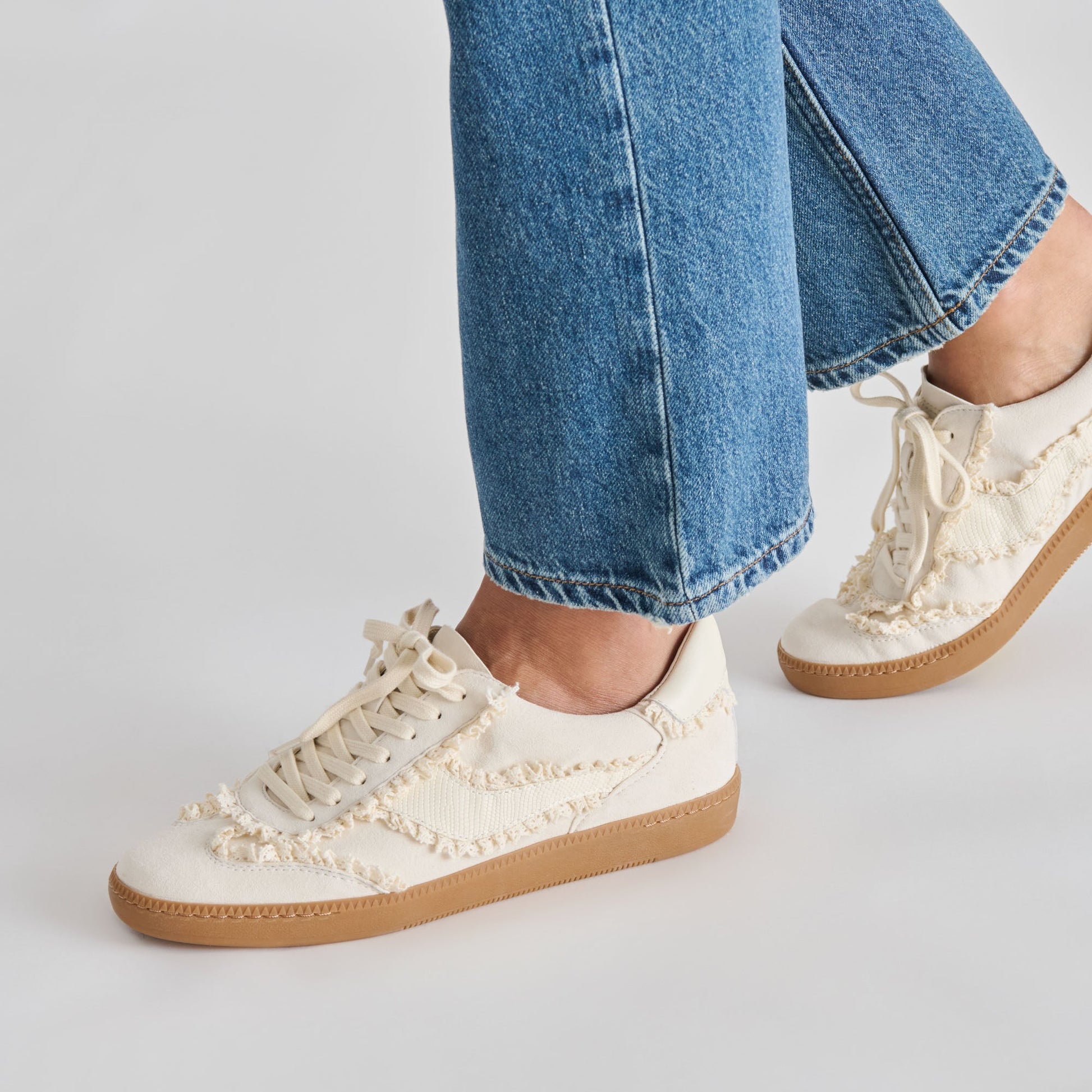 Notice Lace Ivory Suede Sneakers