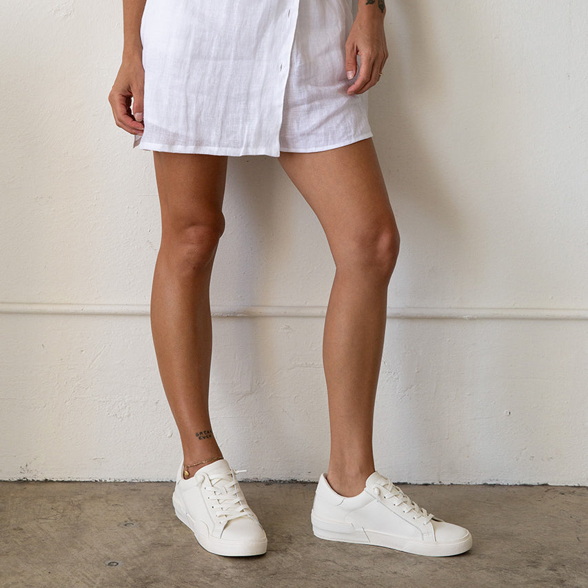 Zina 306 Sneakers White Recycled Leather | White Leather Sneakers
 – Dolce Vita