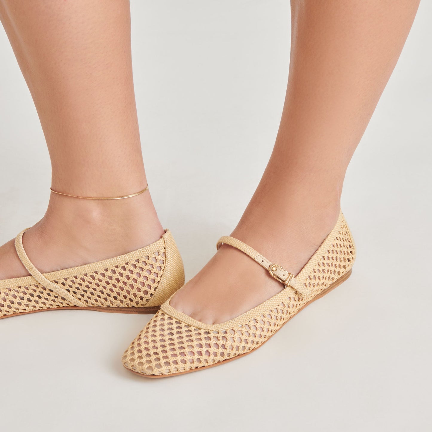 Reyes Lt Natural Woven Raffia Ballet Flats