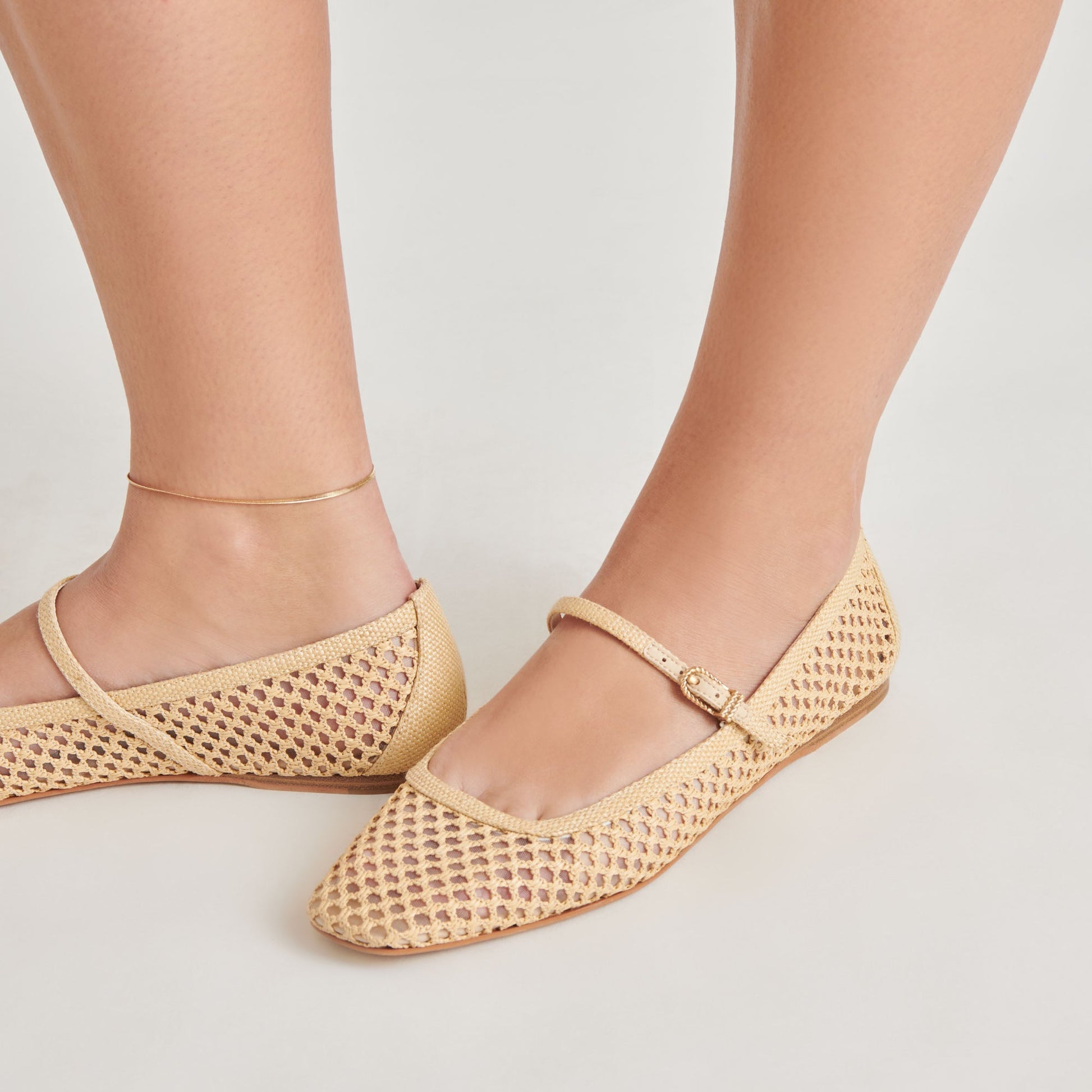 Reyes Lt Natural Woven Raffia Ballet Flats