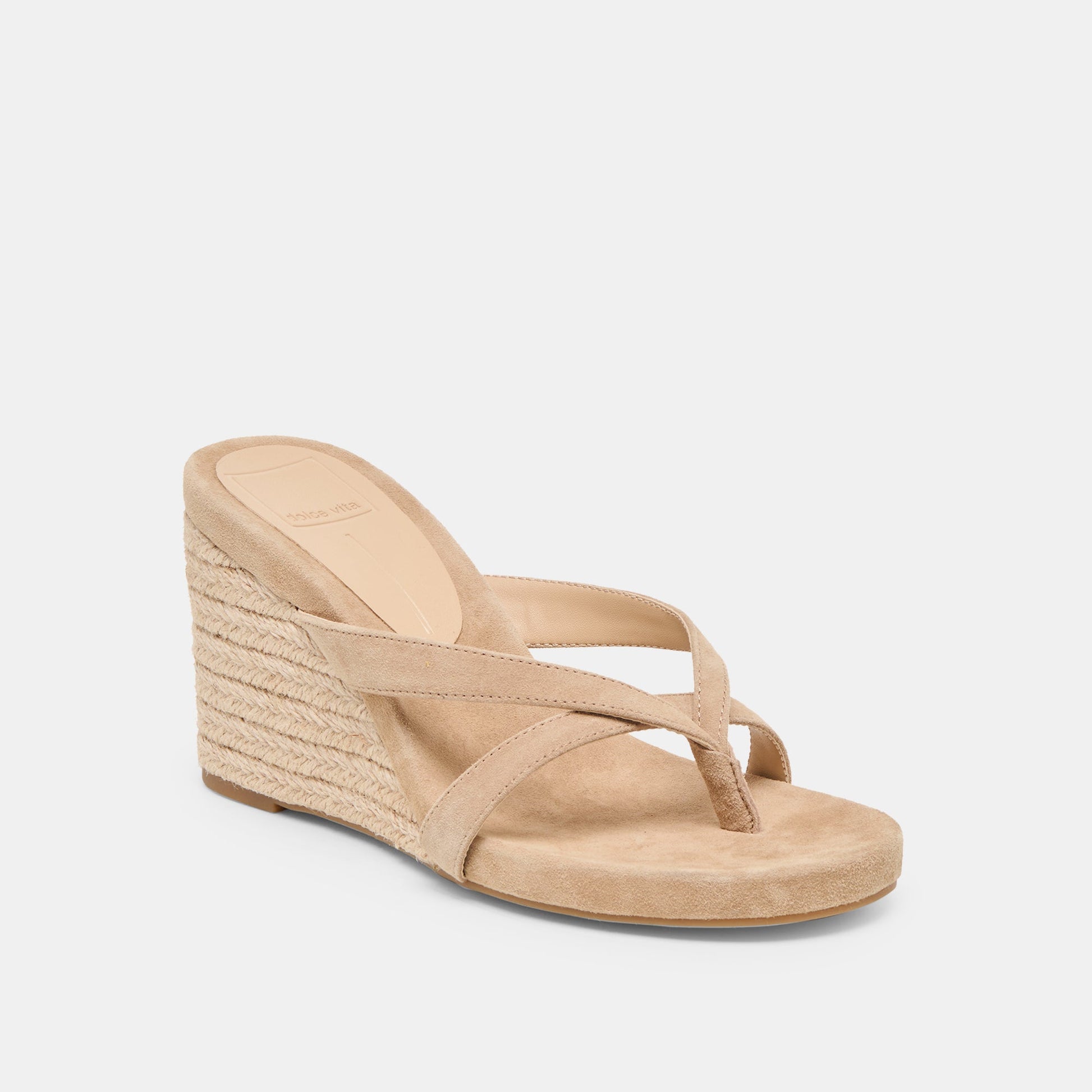 Helan Espadrille Camel Suede Wedges