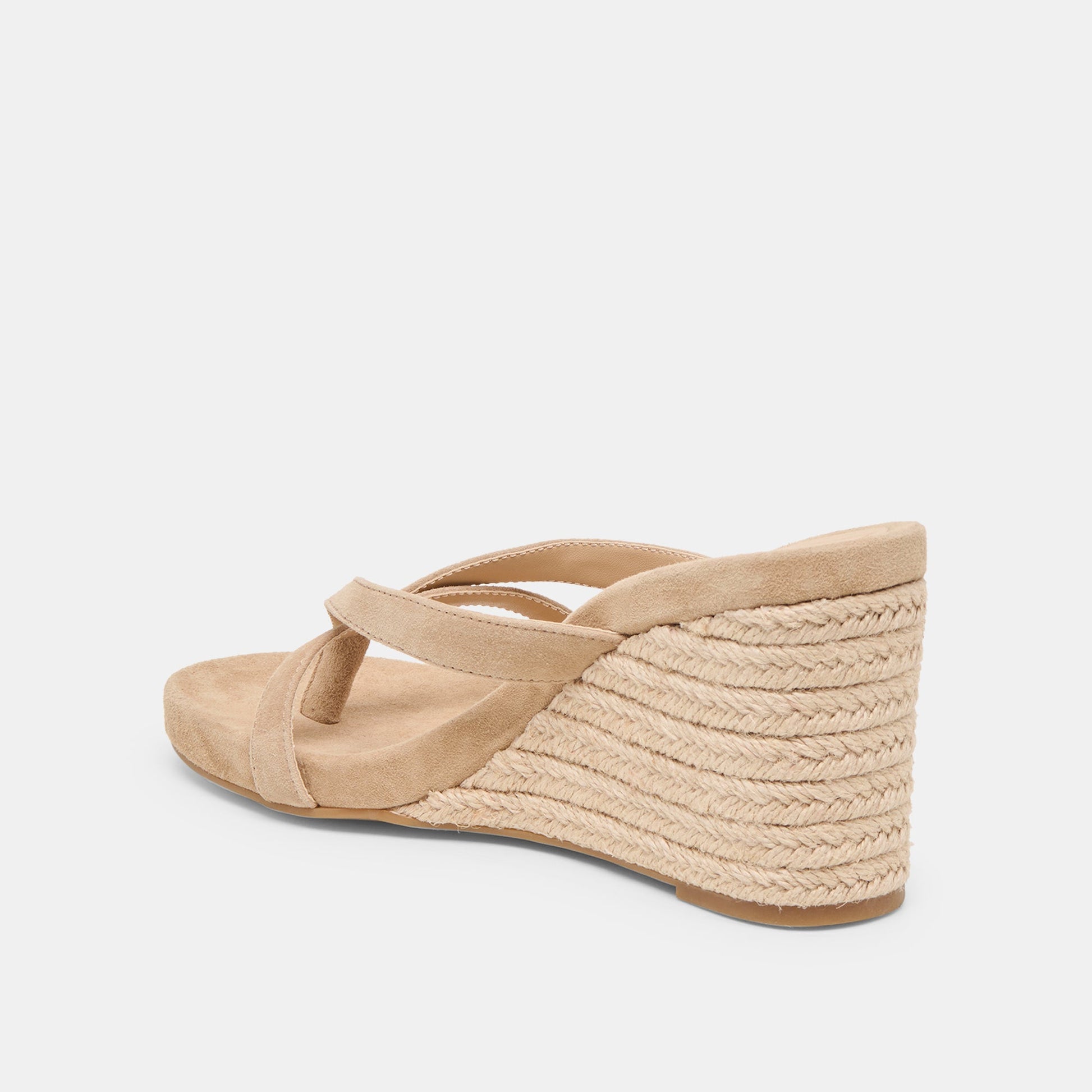 Helan Espadrille Camel Suede Wedges