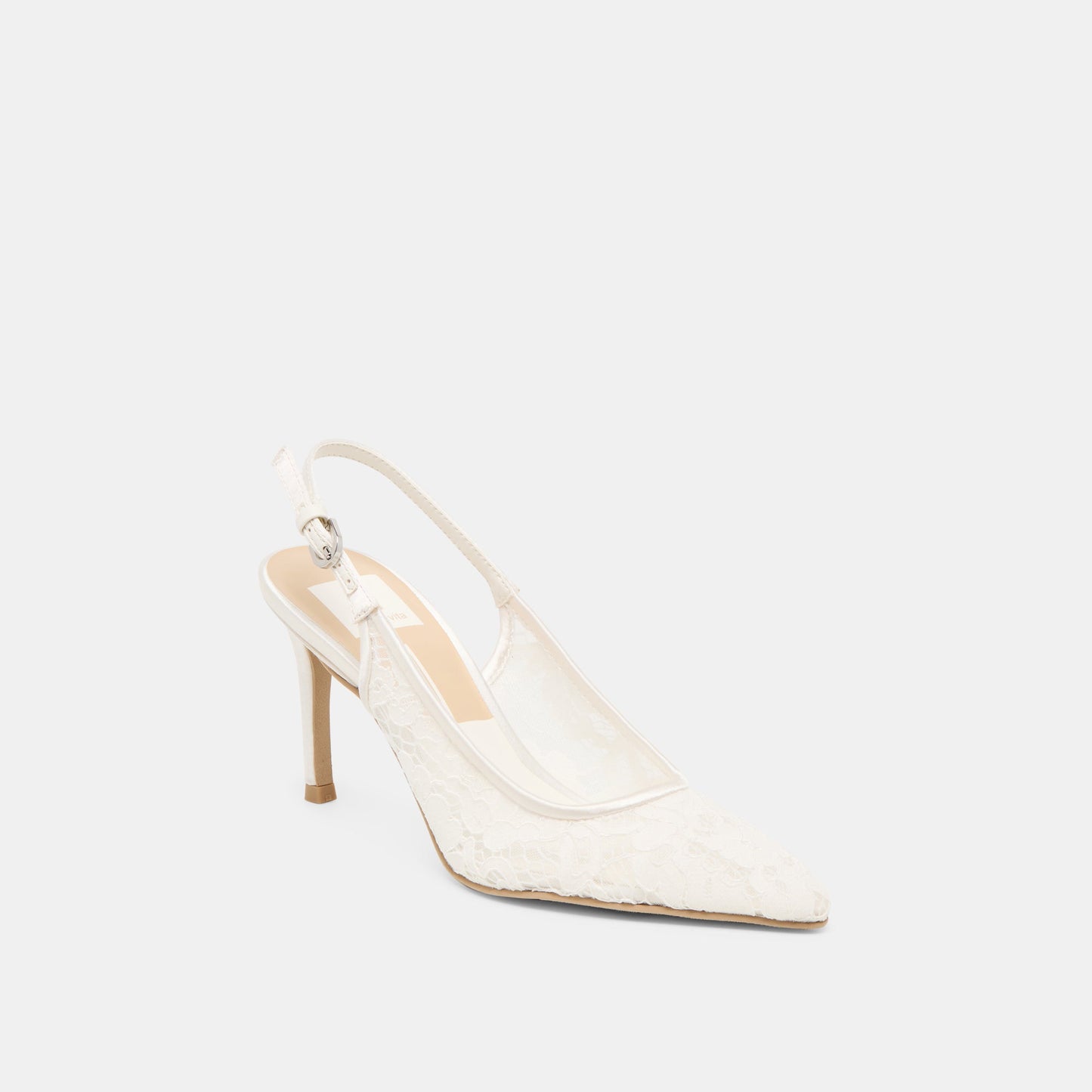 Yami True White Lace Heels