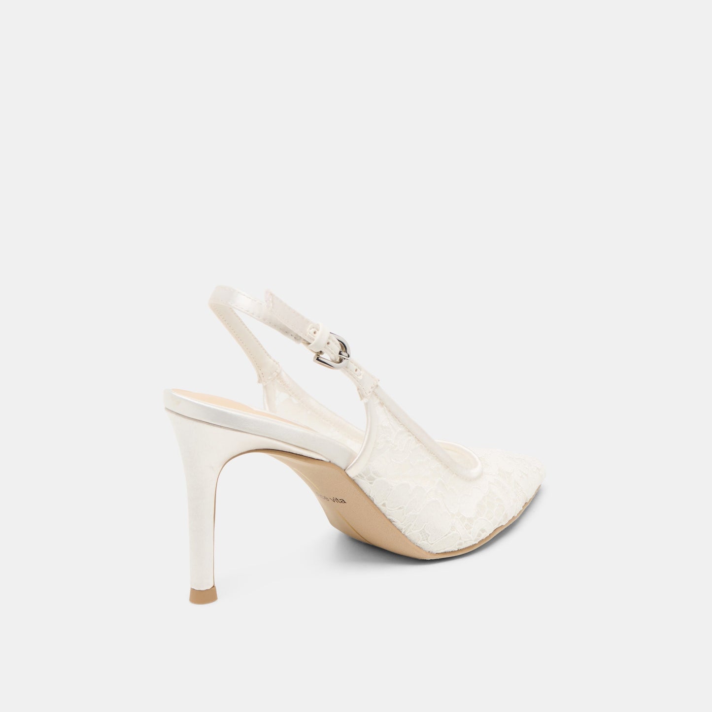 Yami True White Lace Heels