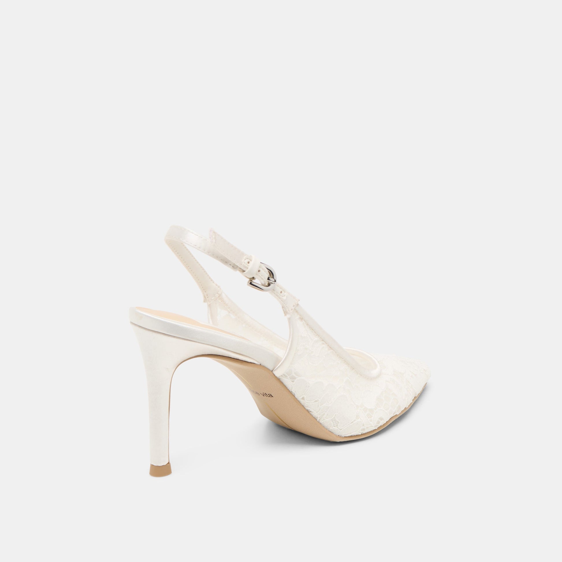 Yami True White Lace Heels