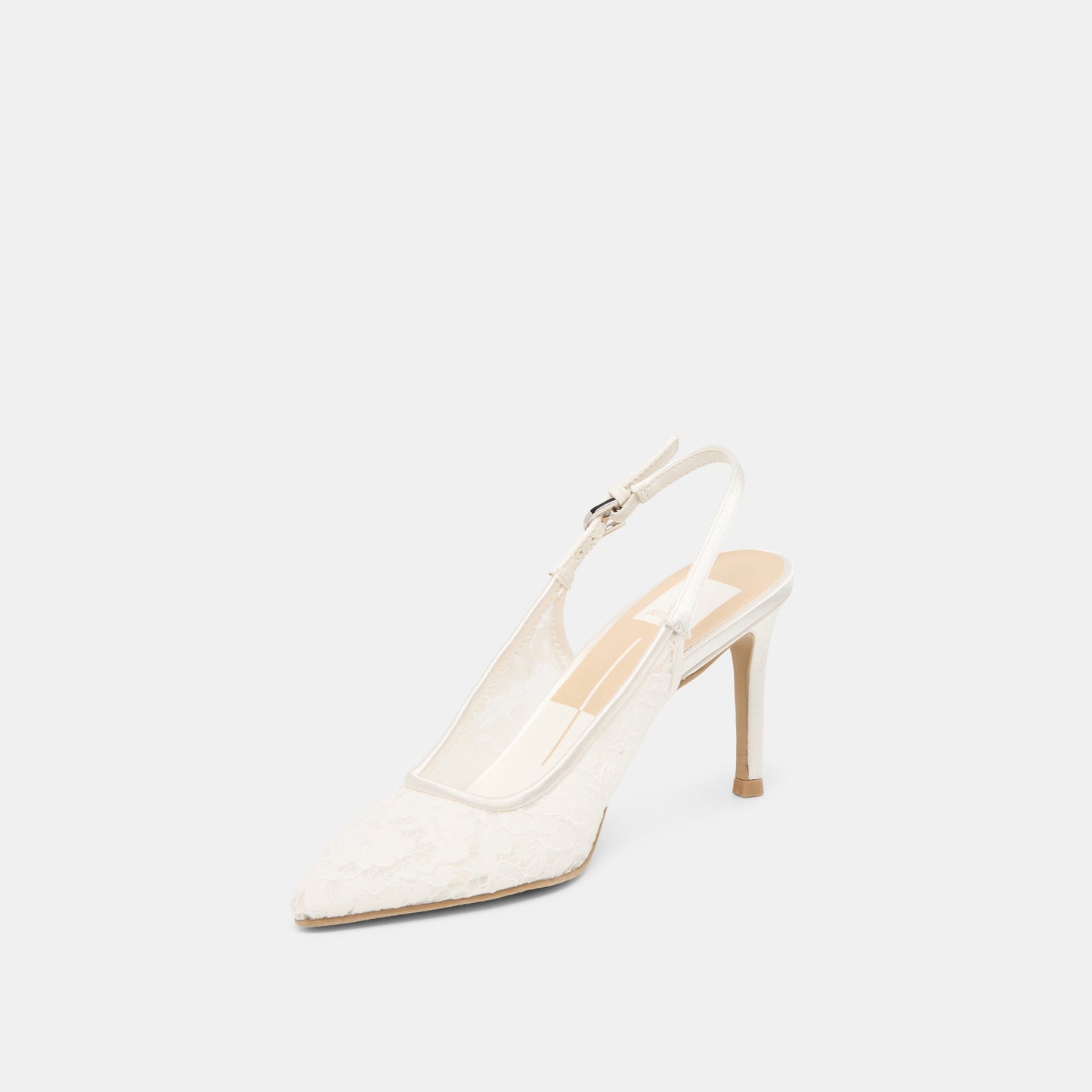 Yami True White Lace Heels