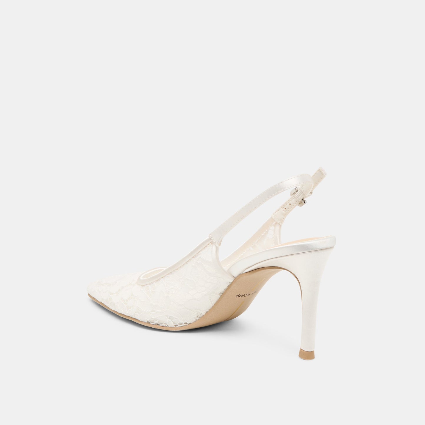 Yami True White Lace Heels