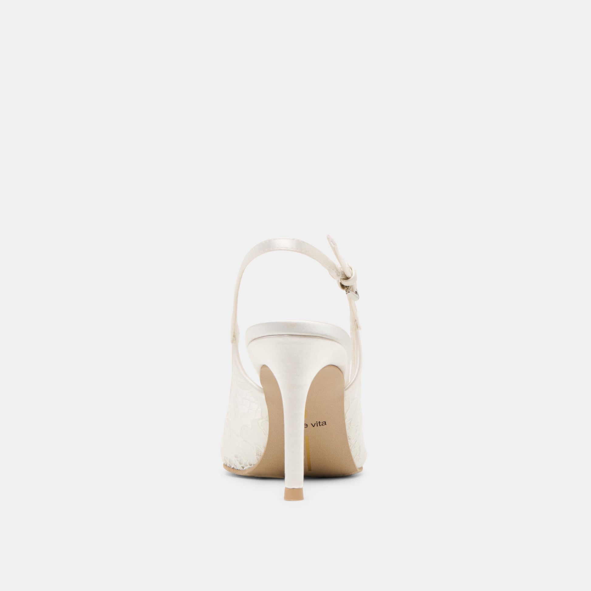Yami True White Lace Heels
