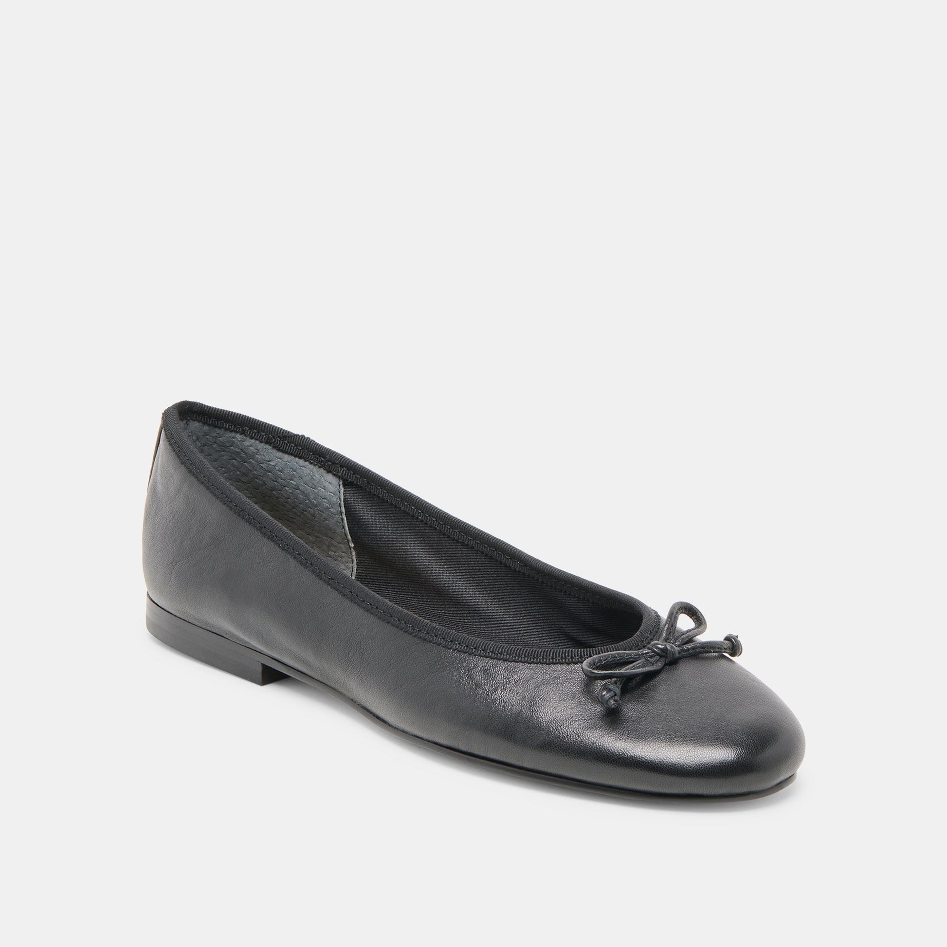 Ritla Black Leather Ballet Flats