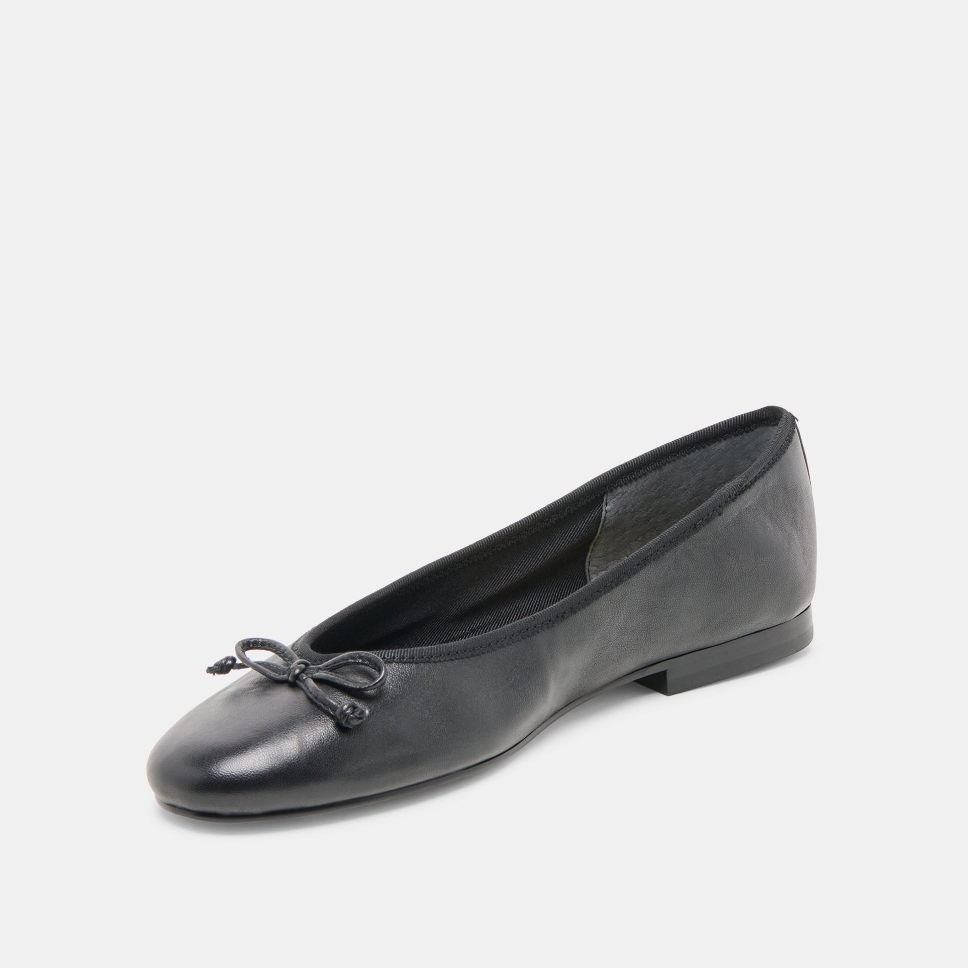 Ritla Black Leather Ballet Flats