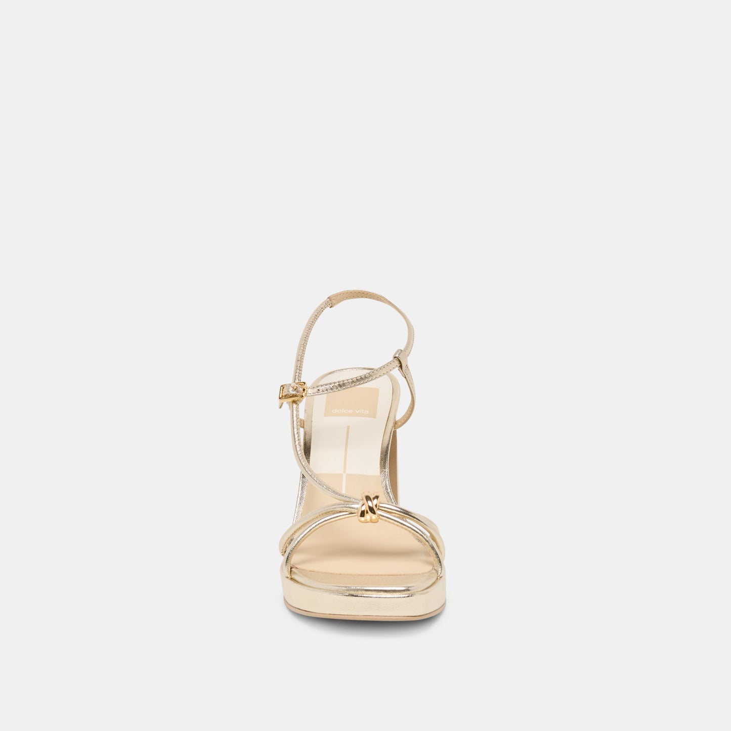 Odete Gold Leather Heels