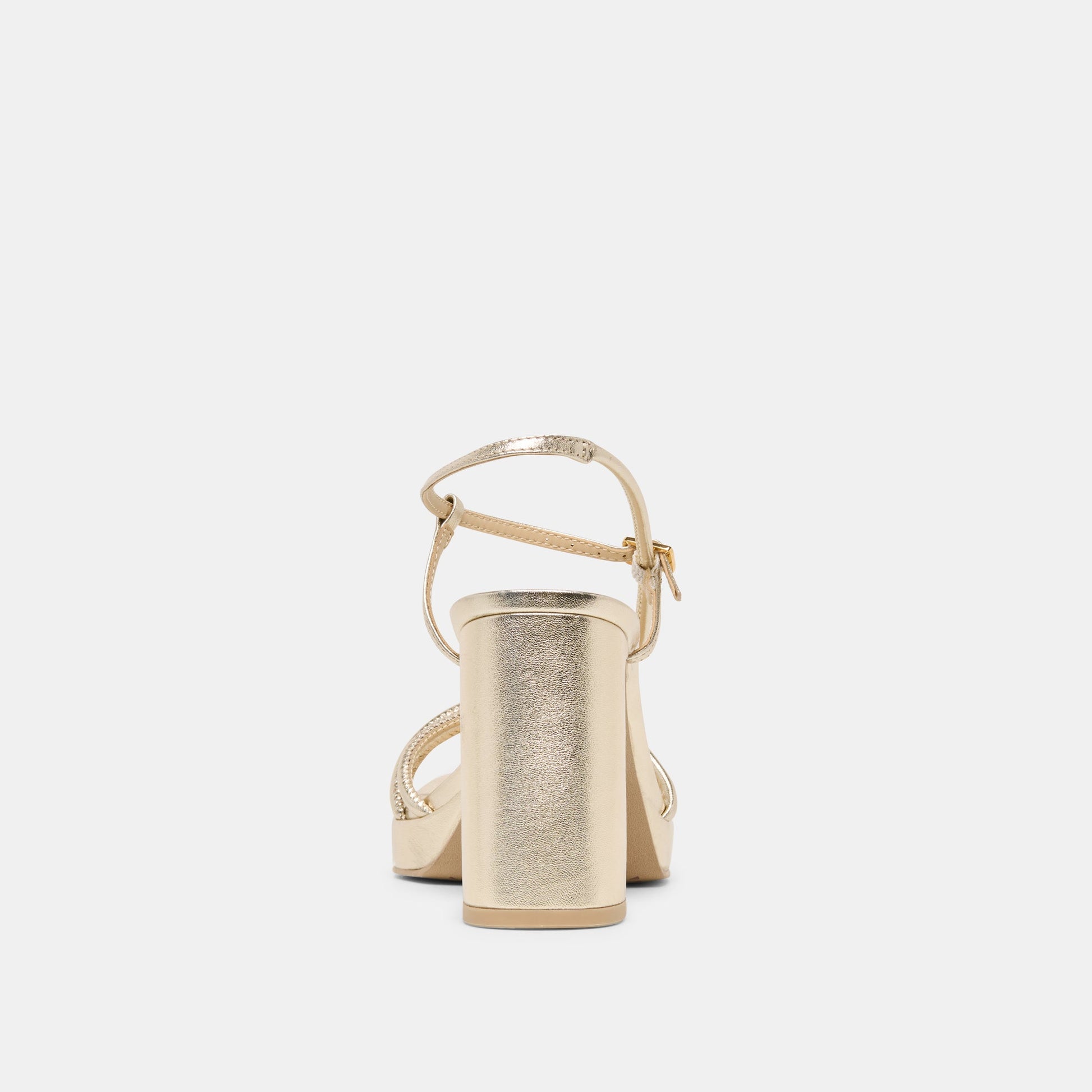 Odete Gold Leather Heels