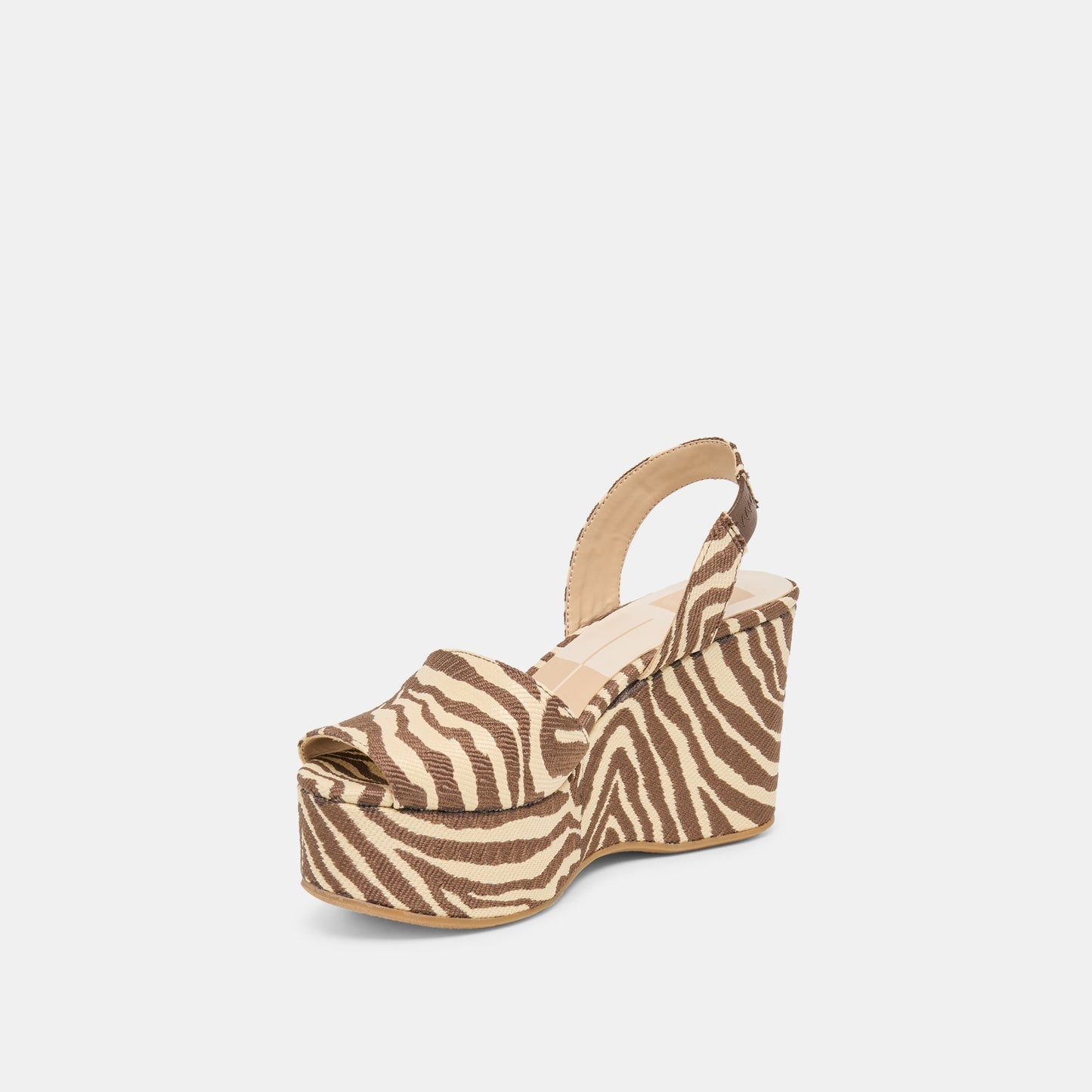 Akera Beige Zebra Raffia Wedges