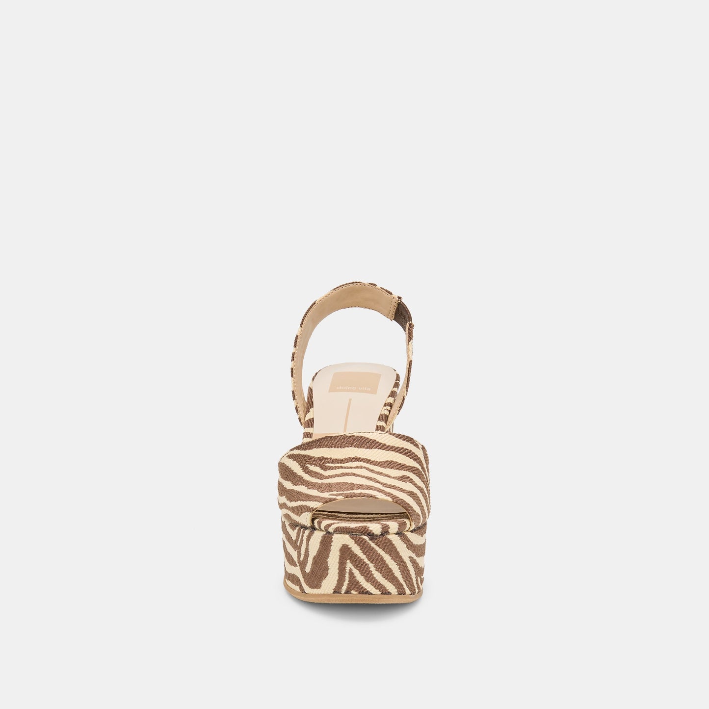 Akera Beige Zebra Raffia Wedges