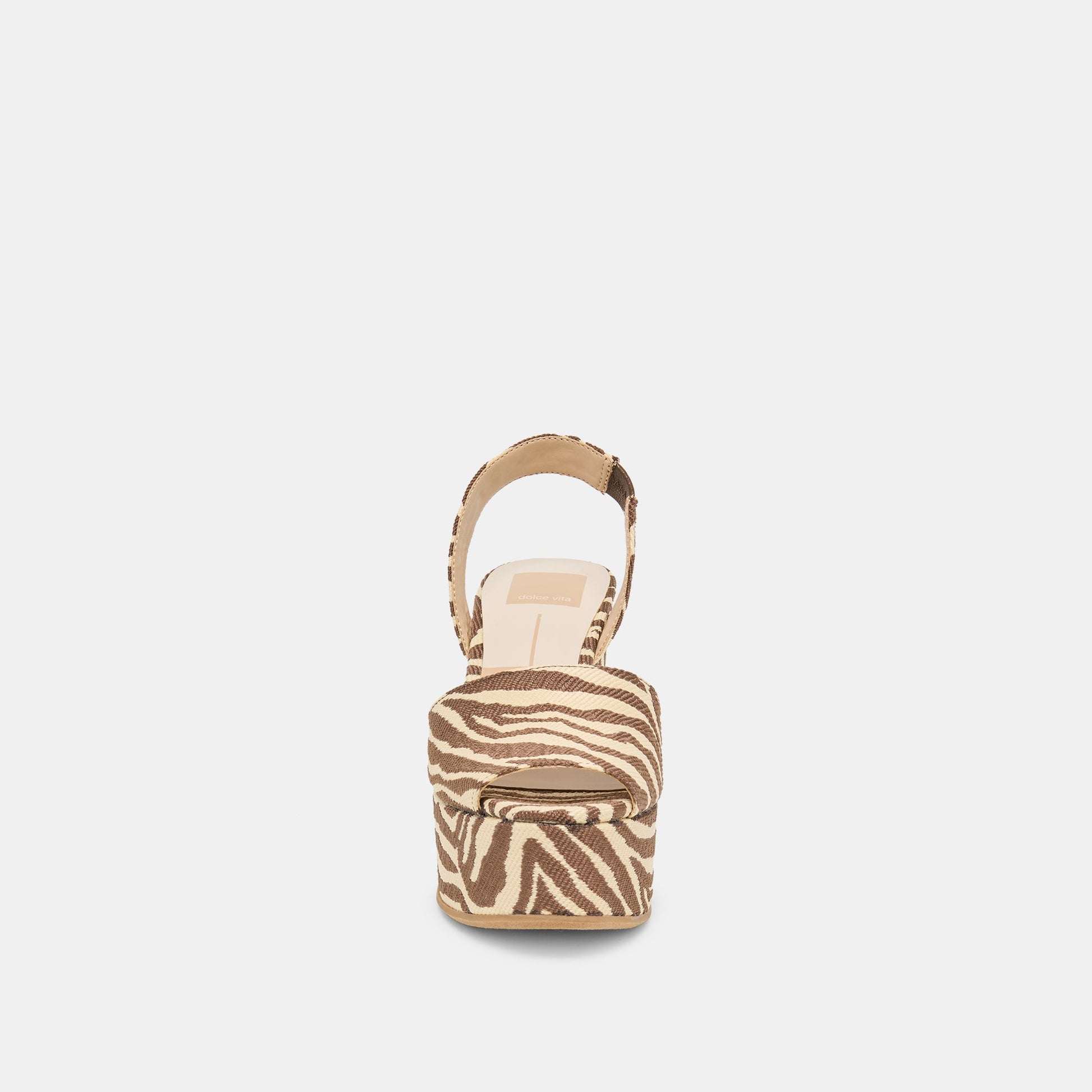 Akera Beige Zebra Raffia Wedges