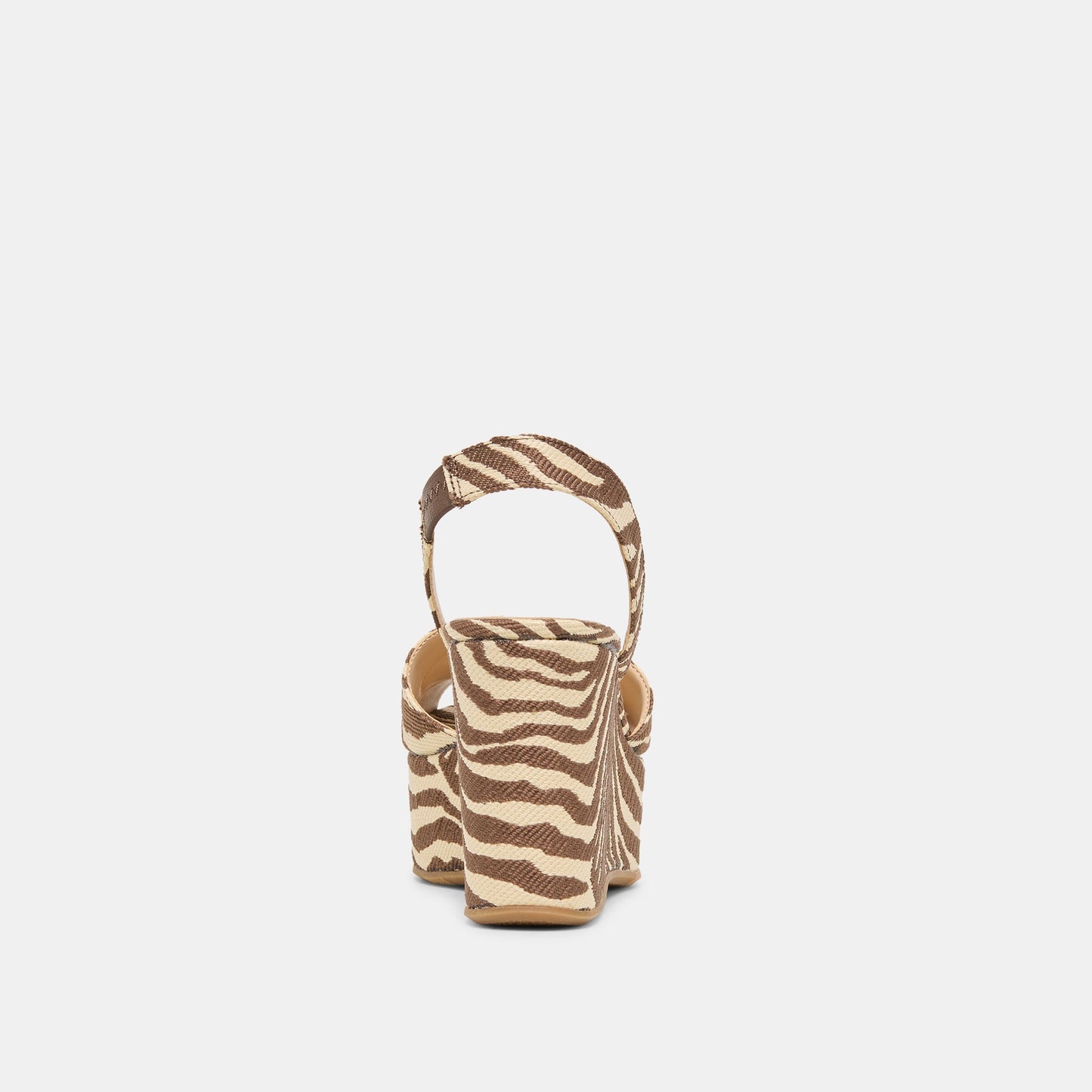 Akera Beige Zebra Raffia Wedges