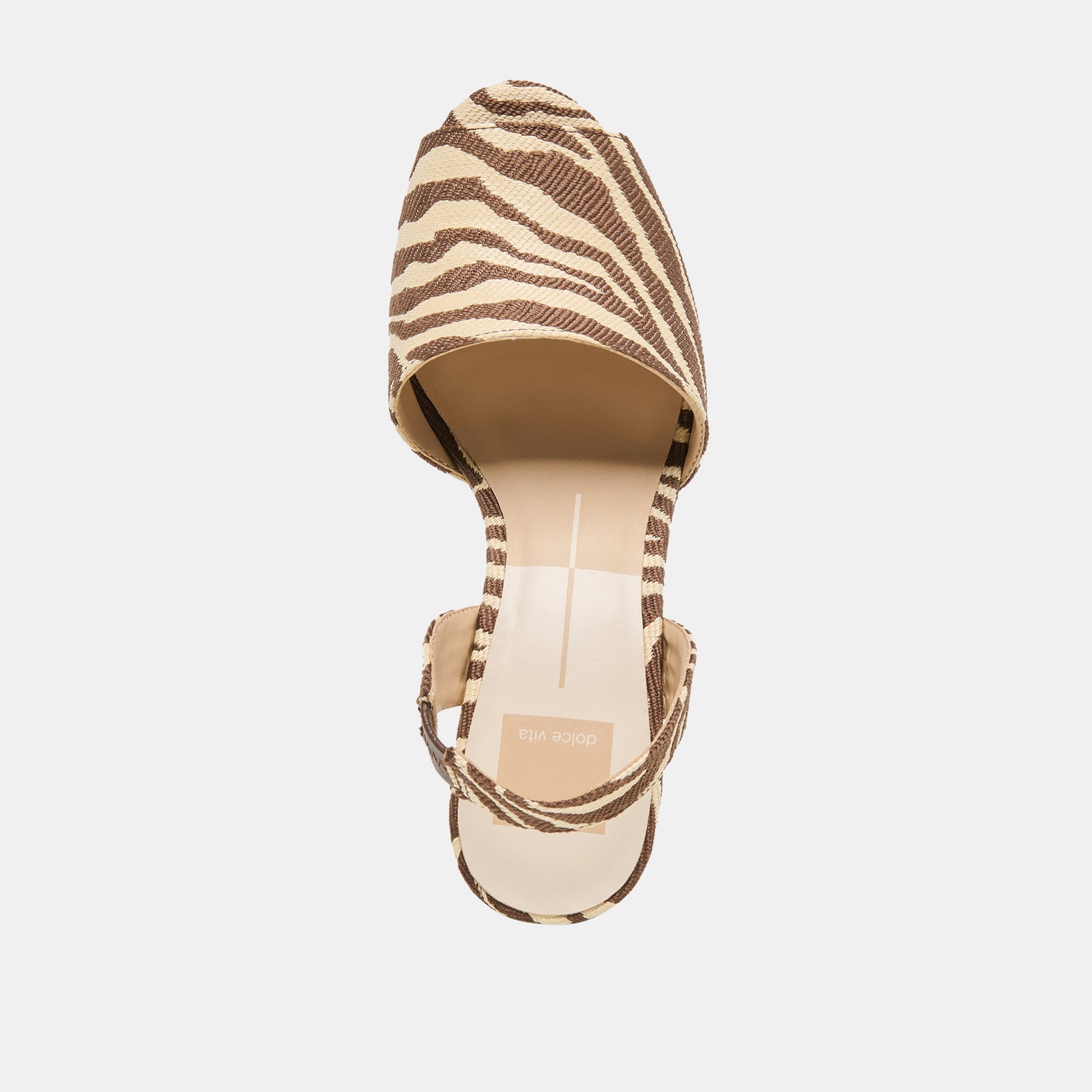 Akera Beige Zebra Raffia Wedges