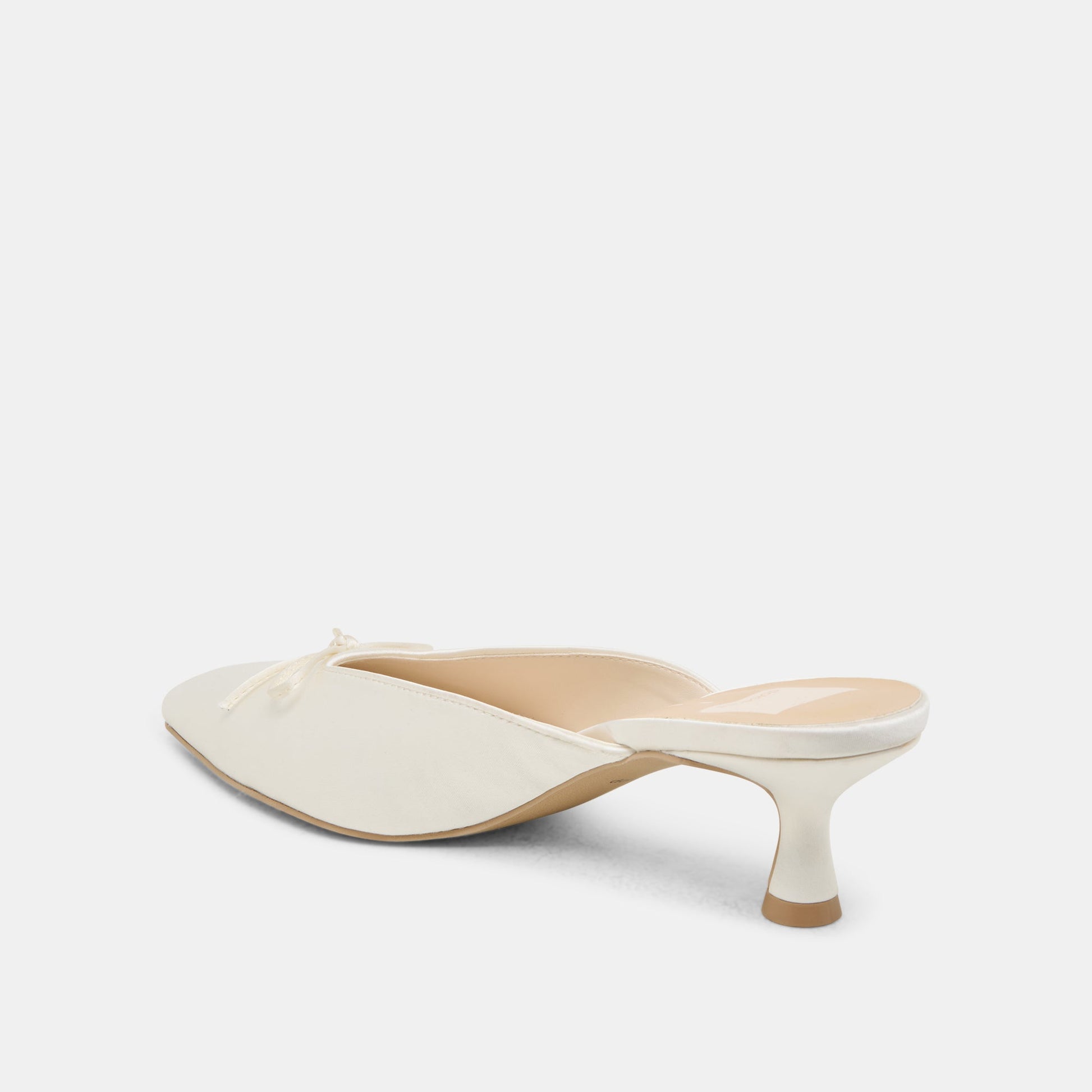 Cleo Off White Satin Heels