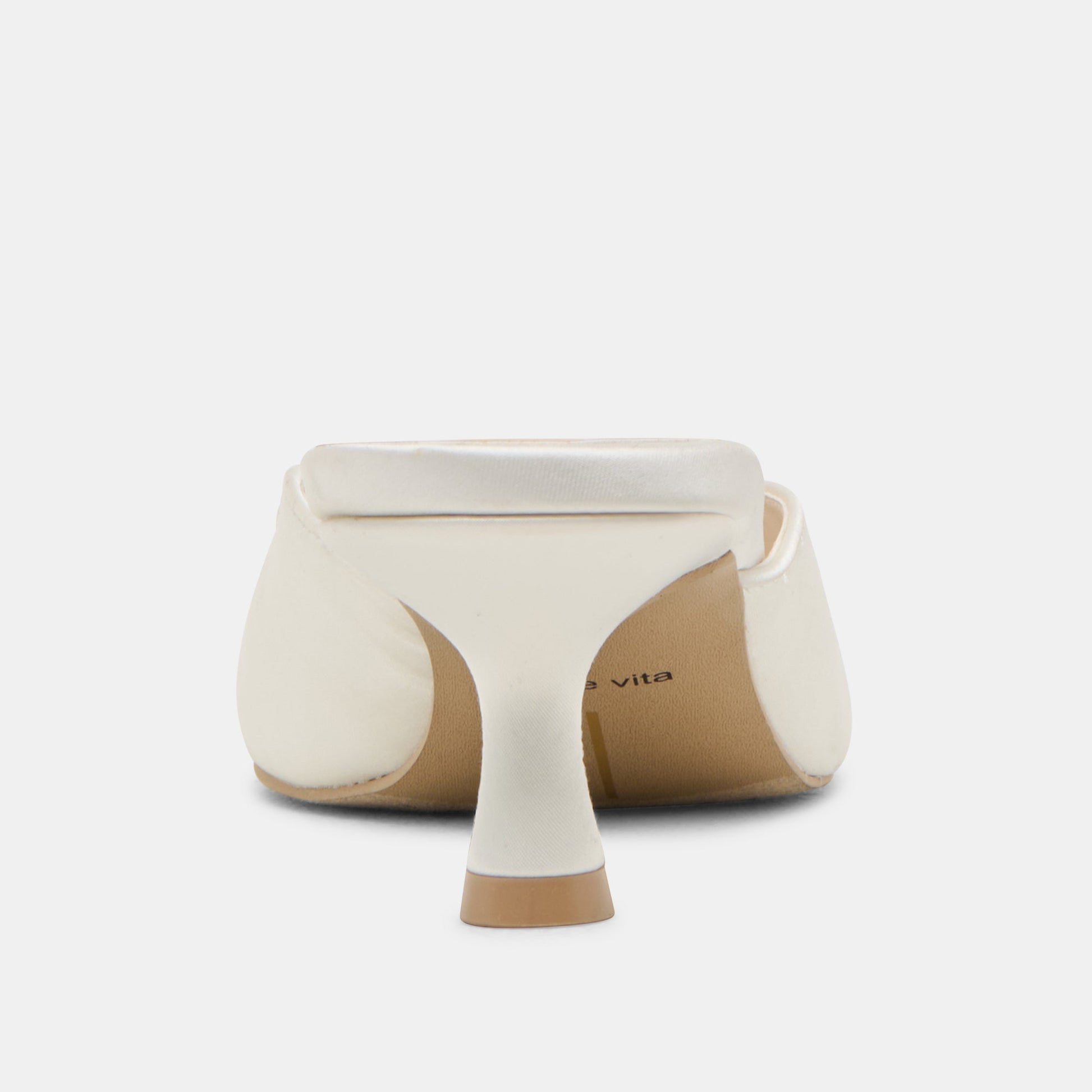 Cleo Off White Satin Heels