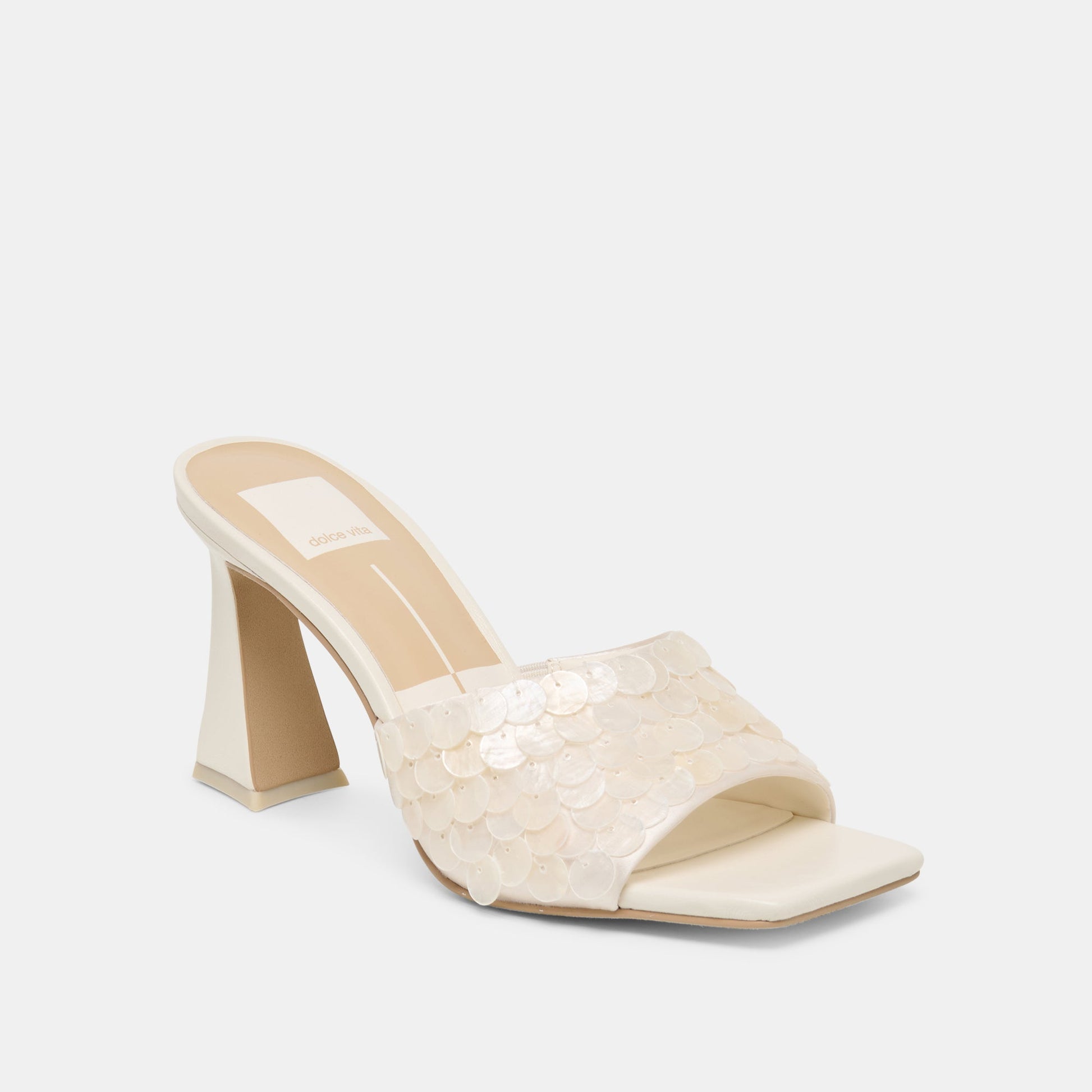 Nandy Confetti Ivory Sequin Heels