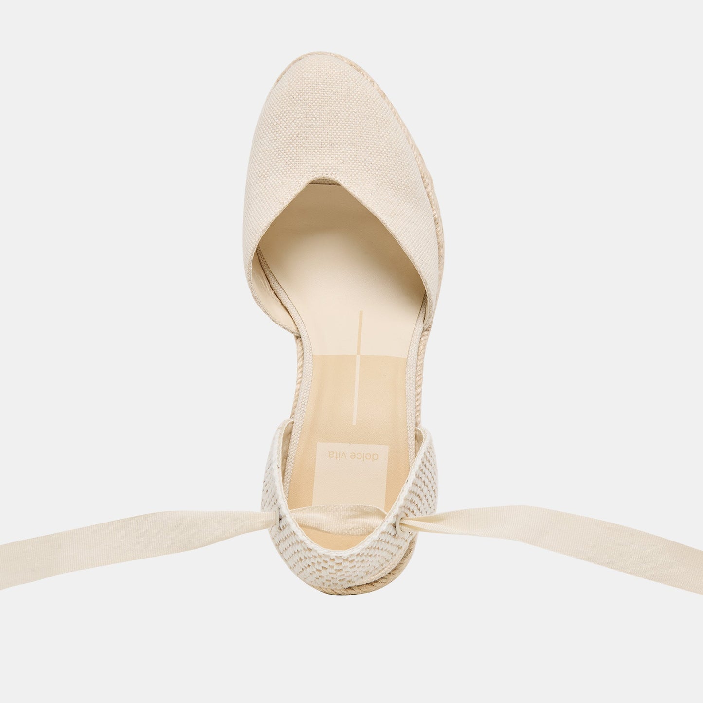 Noura Ecru Linen Wedges