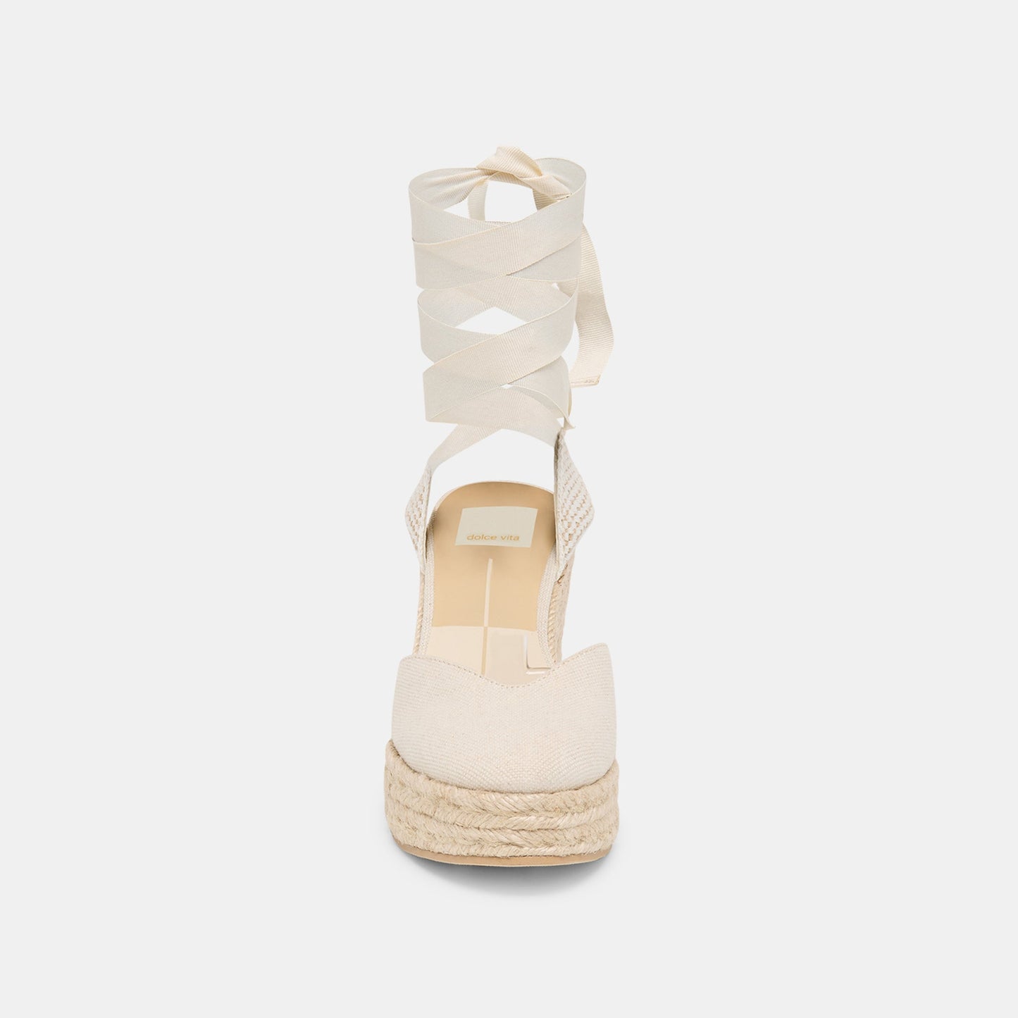 Noura Ecru Linen Wedges